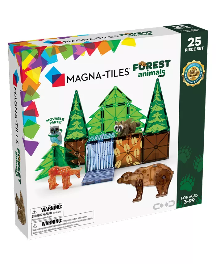 Magna-Tilesandreg Forest Animals 25-Piece Set， Encourage Meaningful Play， Ages 3+ - Mycitystee
