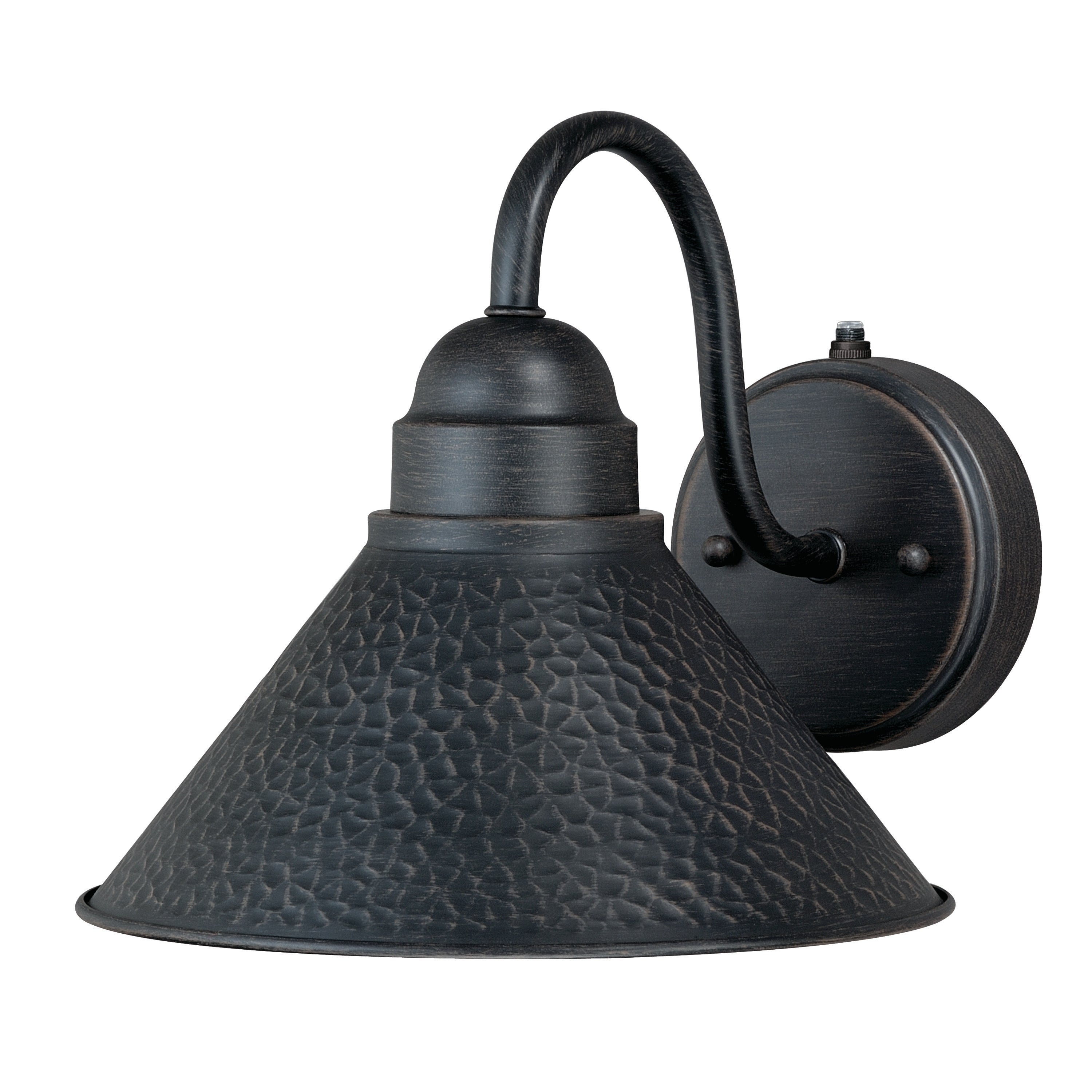 Outland 1 Light Dusk to Dawn Black Gold Farmhouse Barn Dome Outdoor Wall Lantern - 9.75-in W x 9-in H x 11.75-in D Shopping - The Best Deals on Outdoo - Mycitystee