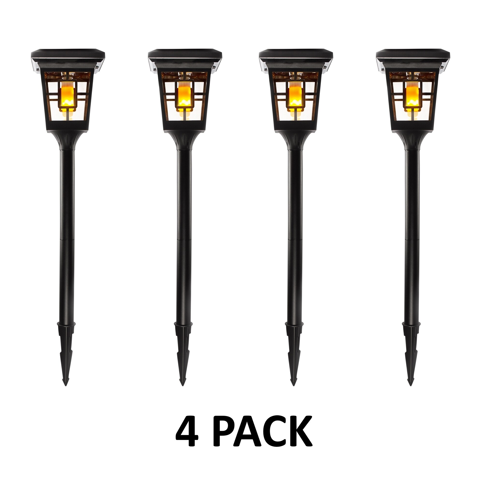 Multi-Purpose Solar Path Light with Flame Bulb - 4PK - Mycitystee