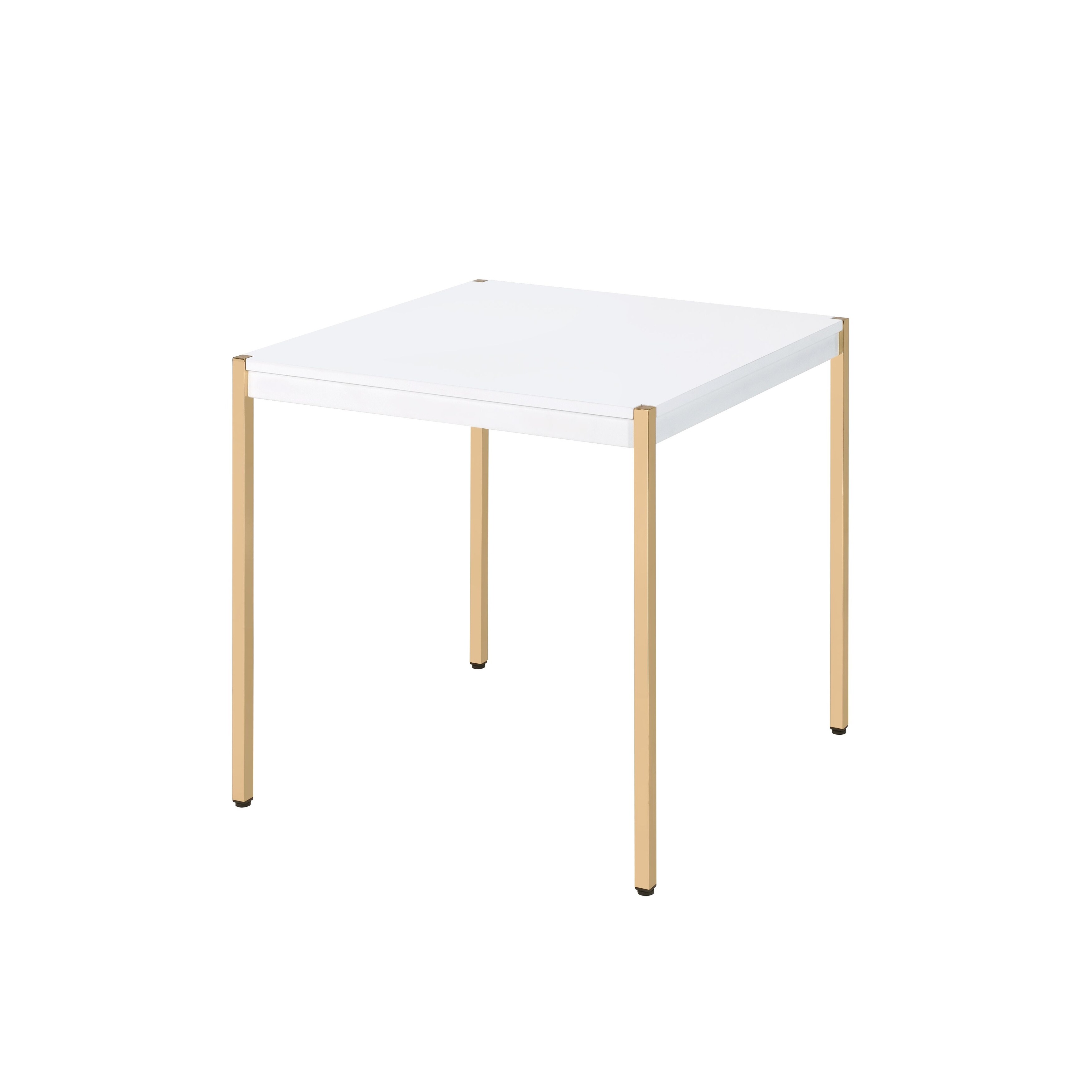 End Table Sofa Table in White and Gold Finish - Mycitystee