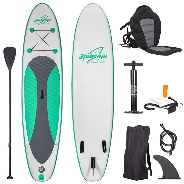 Inflatable Stand Up Paddle Board with Kayak Seat for Youth Adults - Jiubenju， Supports 308 lbs SP-320-15SP - Mycitystee
