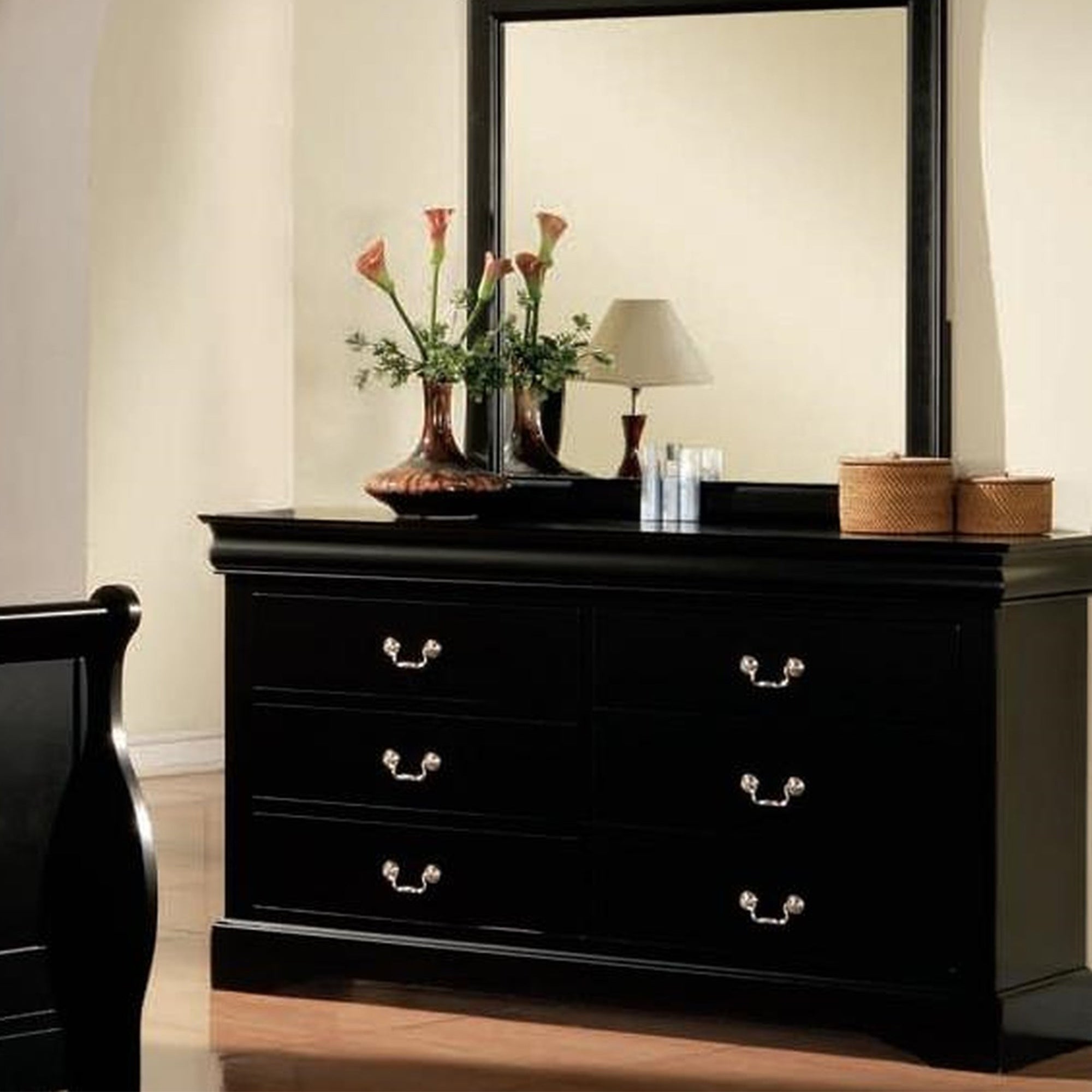 Wood 3 Tier 6 Drwaers Dresser in Black - - 35374258 - Mycitystee