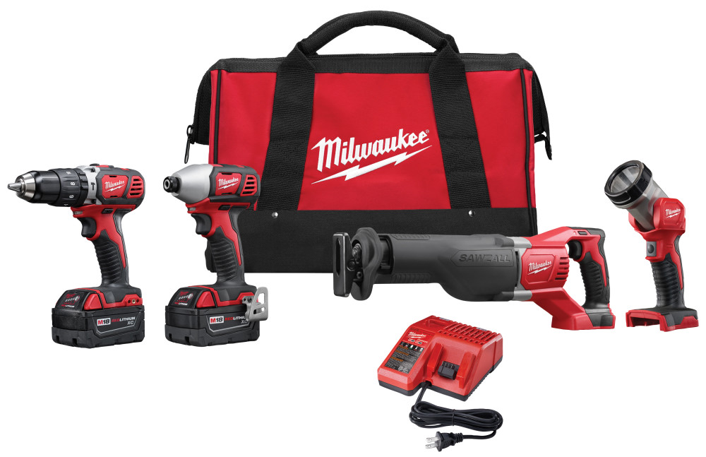 Milwaukee M18 Cordless Lithium-Ion 4-Tool Combo Kit 2696-24 from Milwaukee - Mycitystee