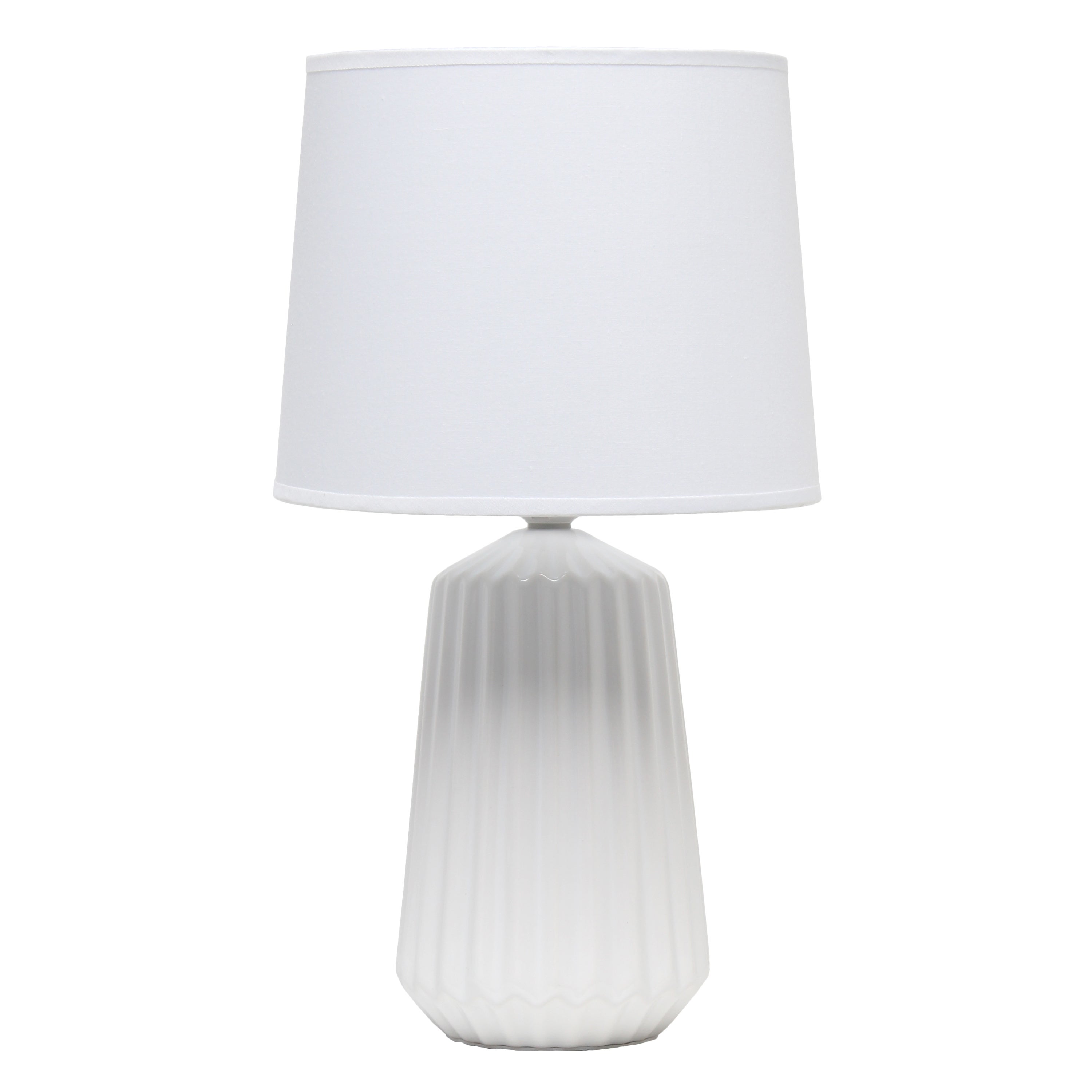 Simple Designs Off White Pleated Base Table Lamp - Mycitystee