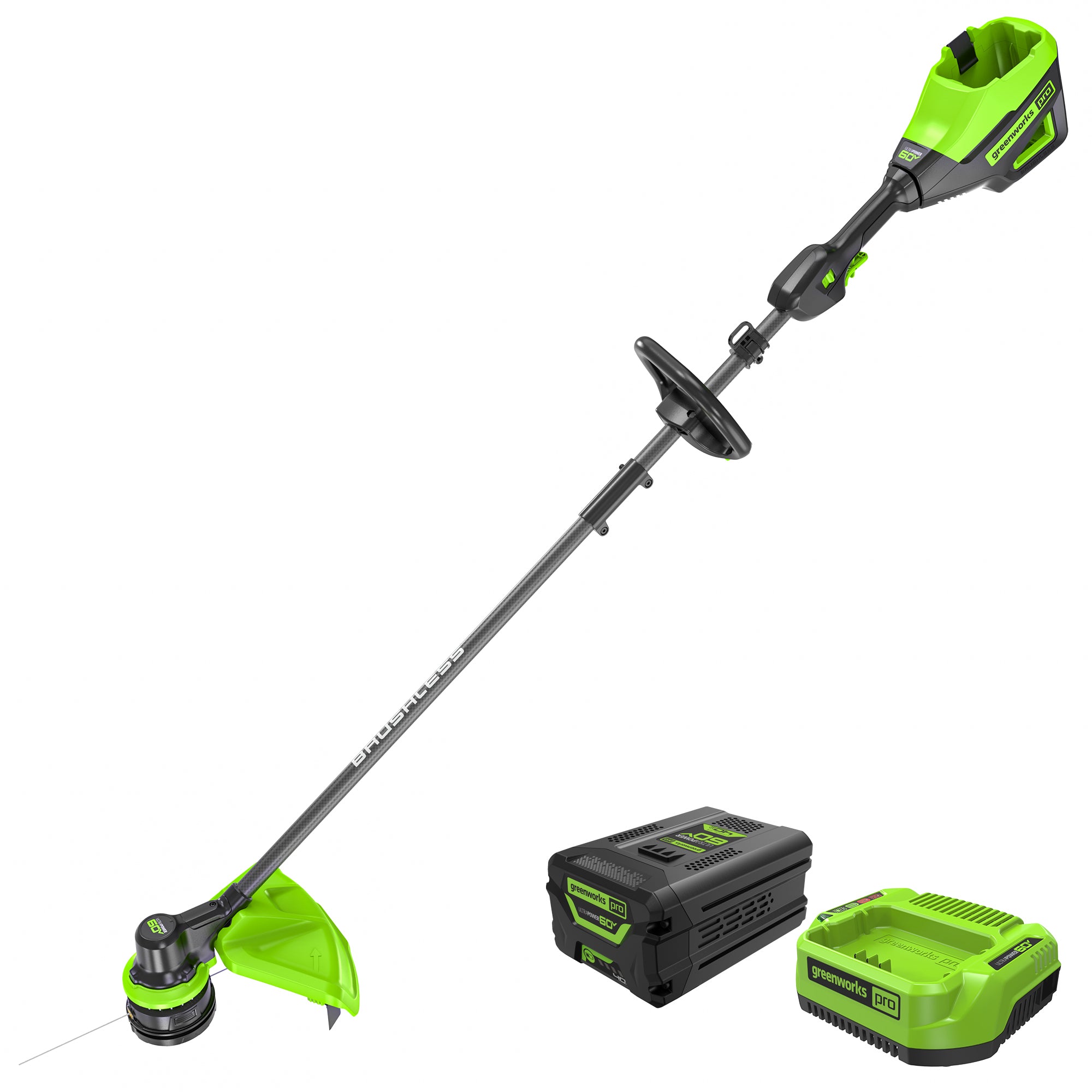 60V 17'' Carbon Fiber String Trimmer， Battery，  Charger | Greenworks Tools - Mycitystee