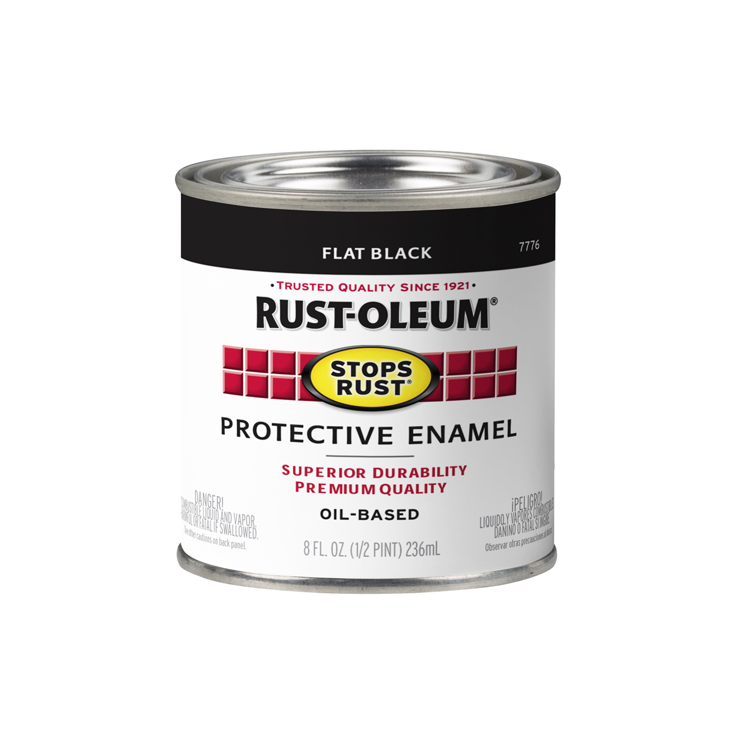 Rust-Oleum Stops Rust Indoor and Outdoor Flat Black Oil-Based Enamel Protective Paint 0.5 pt - Mycitystee
