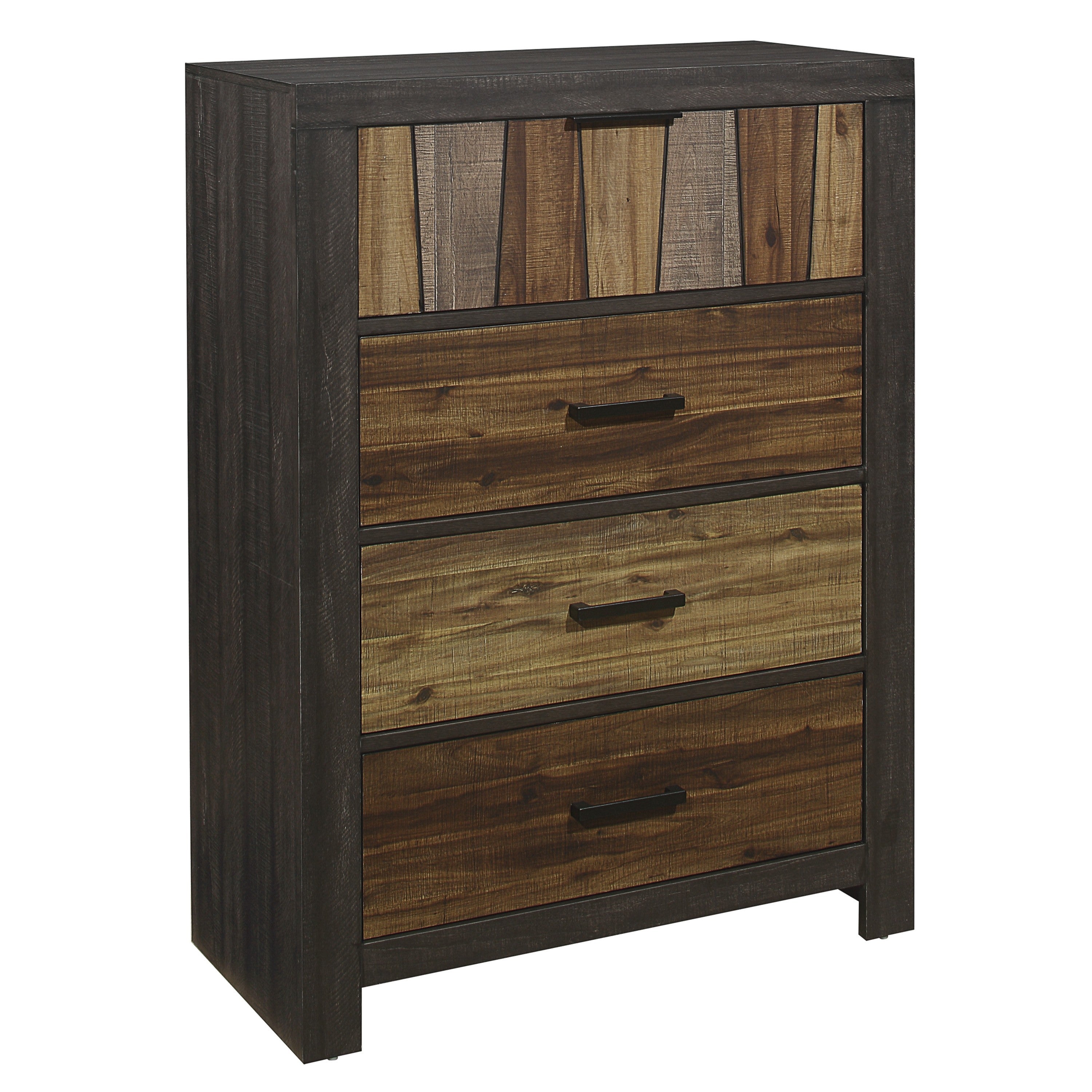Modern Style Wooden Chest with 4 Drawers and Bar Handles， Brown - - 31624079 - Mycitystee