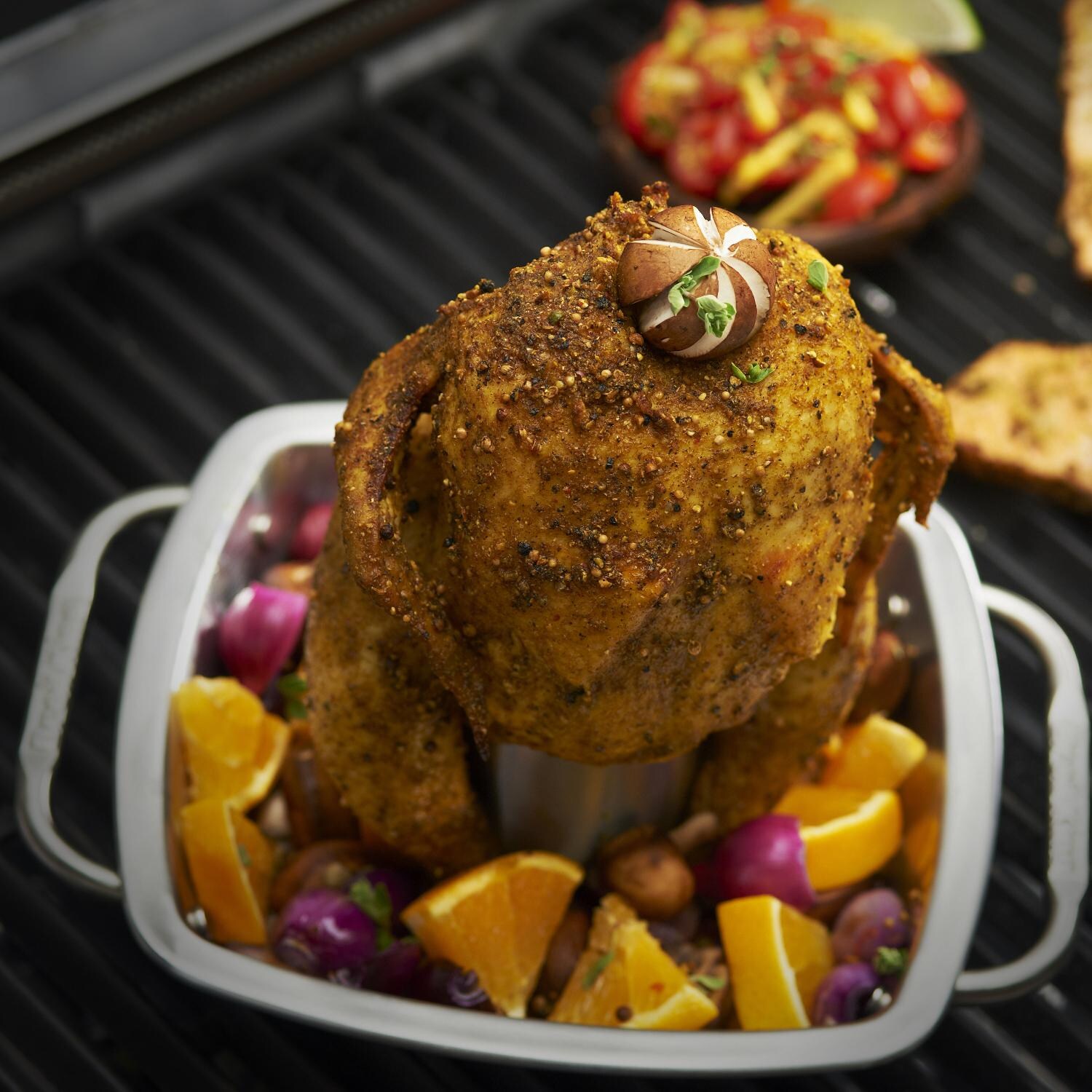 Broil King 9 X 11-Inch Stainless Steel Chicken Roaster With Pan - Mycitystee