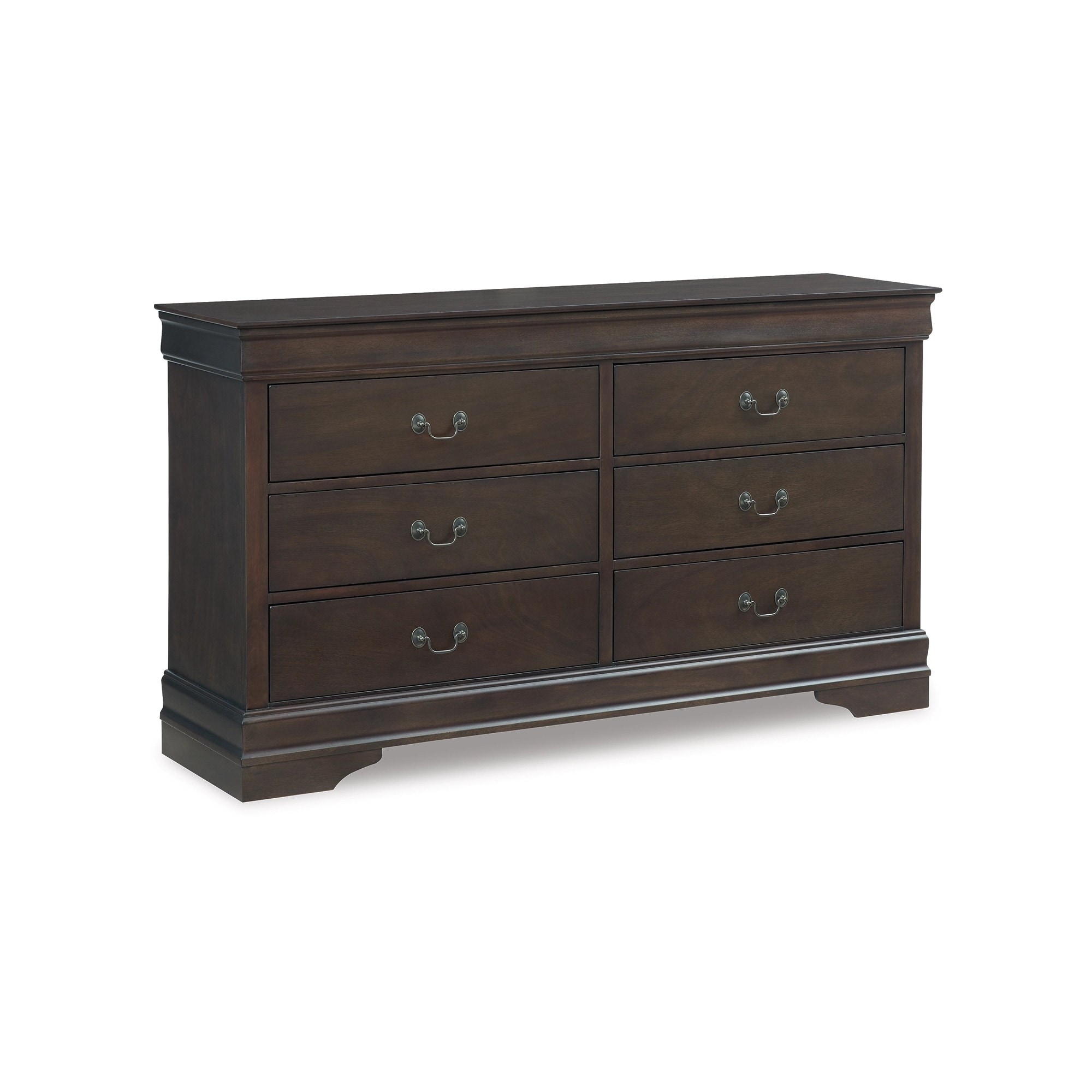 Kio 58 Inch Dresser， 6 Large Drawers， Metal Drop Handles， Espresso Brown - - 37962450 - Mycitystee