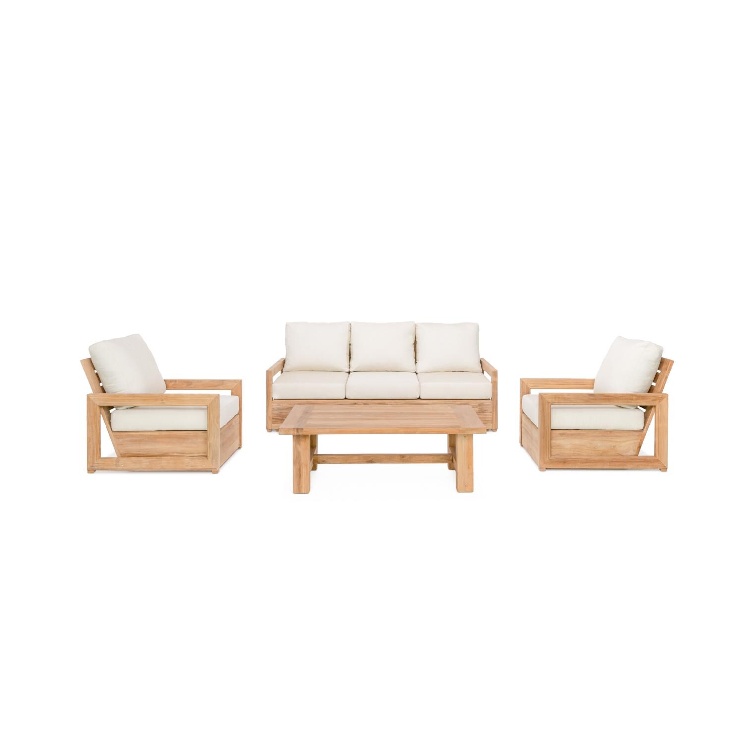 Signature Harborview 4 Piece Teak Lounge Set - Mycitystee