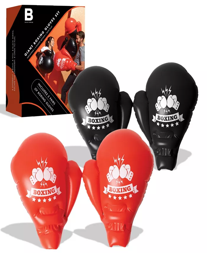 Black Series Giant Inflatable Boxing Gloves， Set of 4 - Mycitystee