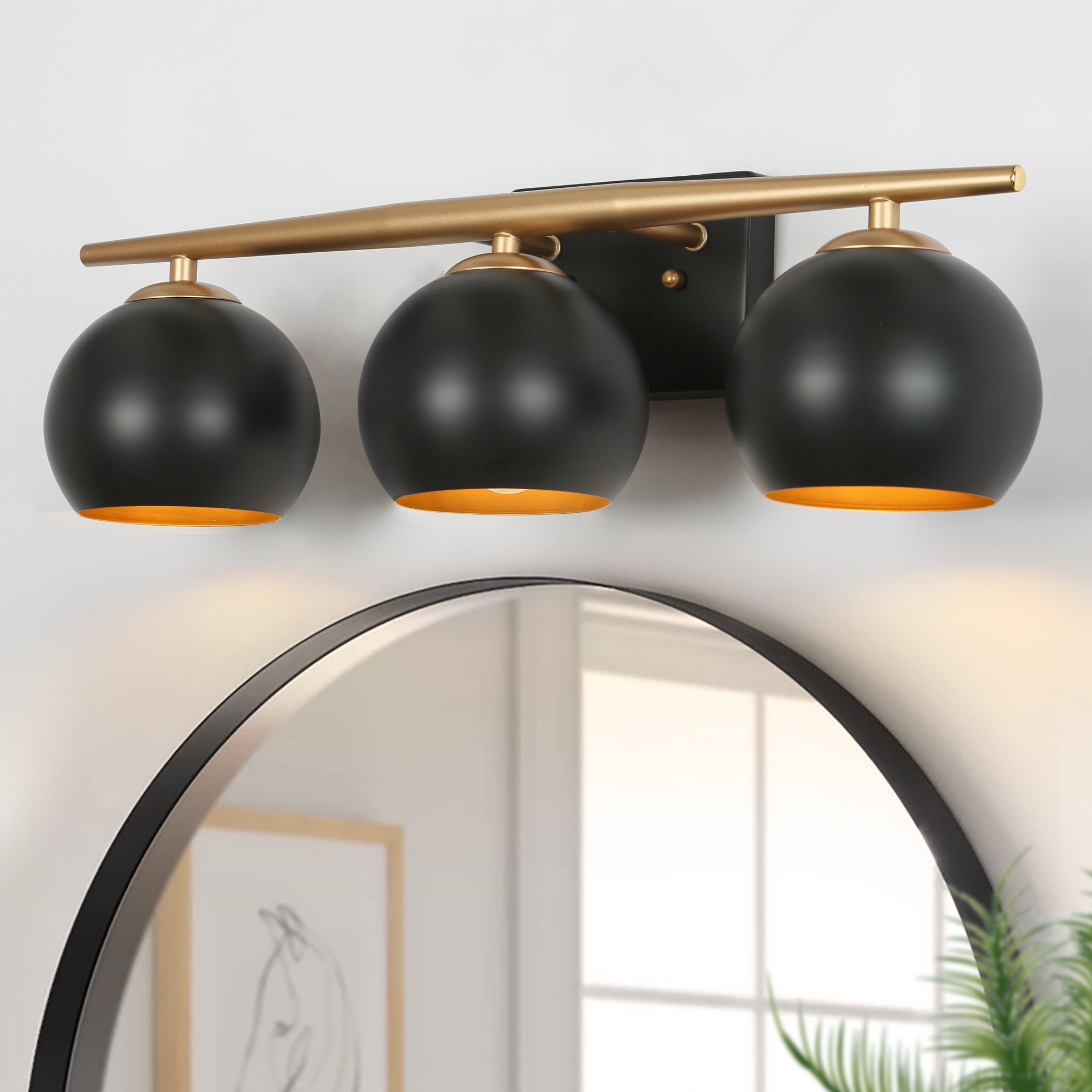 Modern Farmhouse 3-light Bathroom Vanity Lights Dimmble Globe Shades Wall Sconce - N/A - Mycitystee
