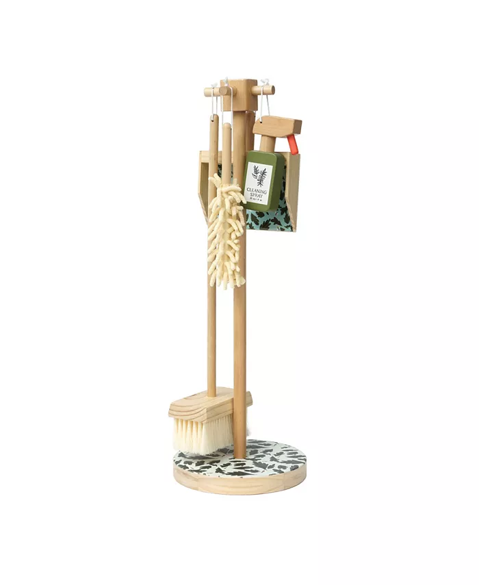 Manhattan Toy Company Decorative Wooden Pretend Housekeeping Cleaning Set， 5 Piece - Mycitystee