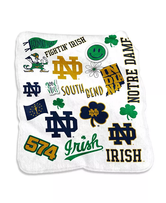 Logo Brands Notre Dame Fighting Irish 50'' x 60'' Native Raschel Plush Throw Blanket - Mycitystee