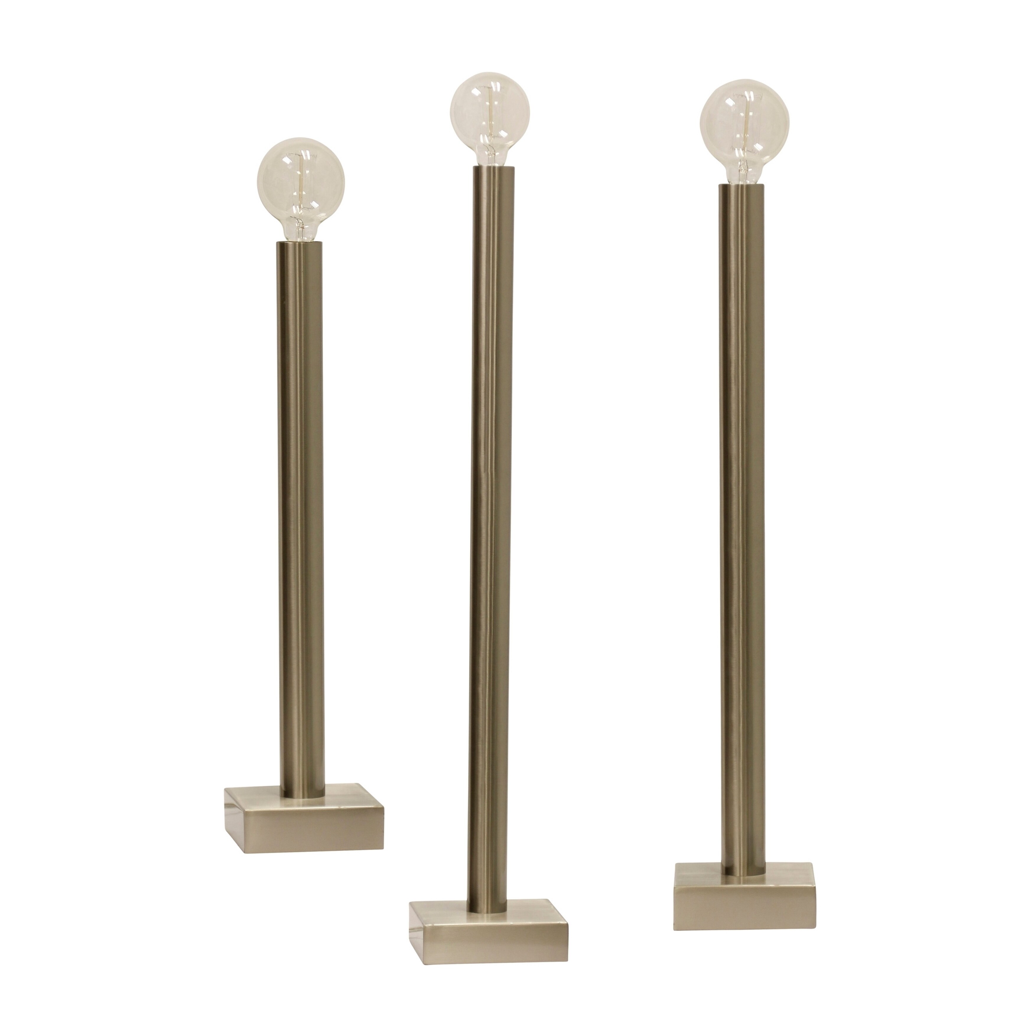 Harp and Finial Barclay 1-light Brushed Nickel Gold Table Lamp (Set of 3) - Mycitystee