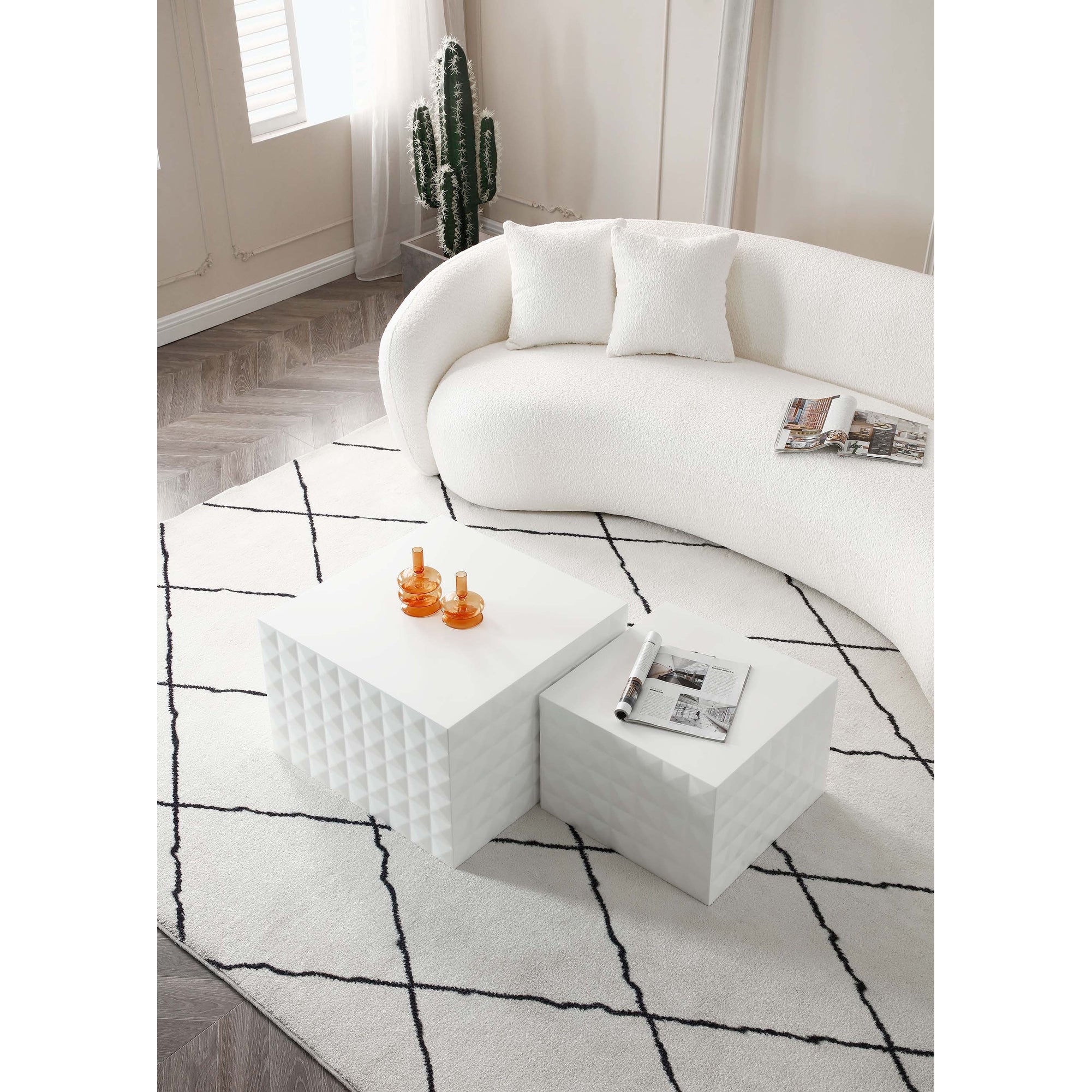 Square Coffee Table Set of 2 for Living Room/Leisure Area - Mycitystee