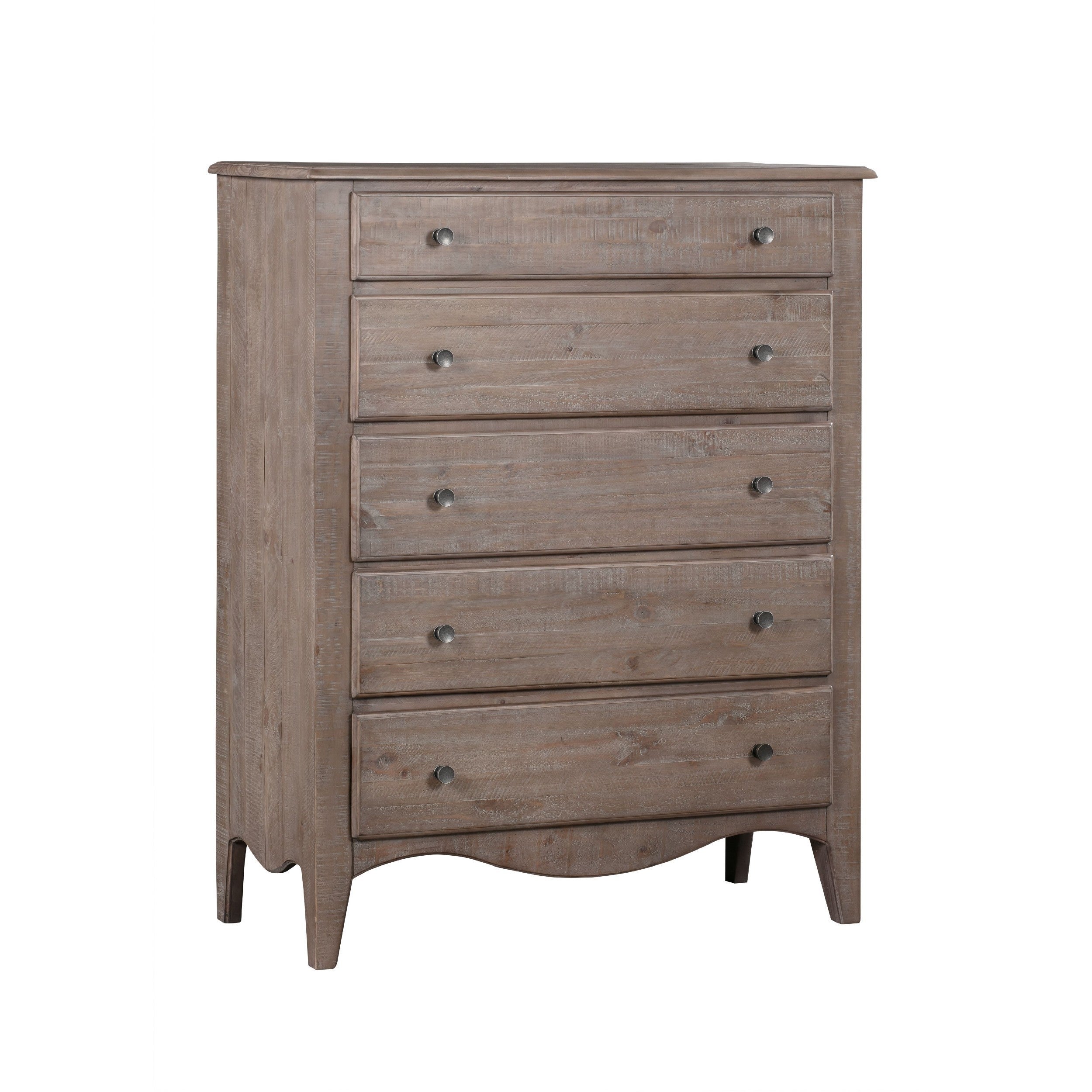 53 Inch Smith Solid Pine Wood Modern 5 Drawer Tall Chest Dresser， Brown - - 36026429 - Mycitystee