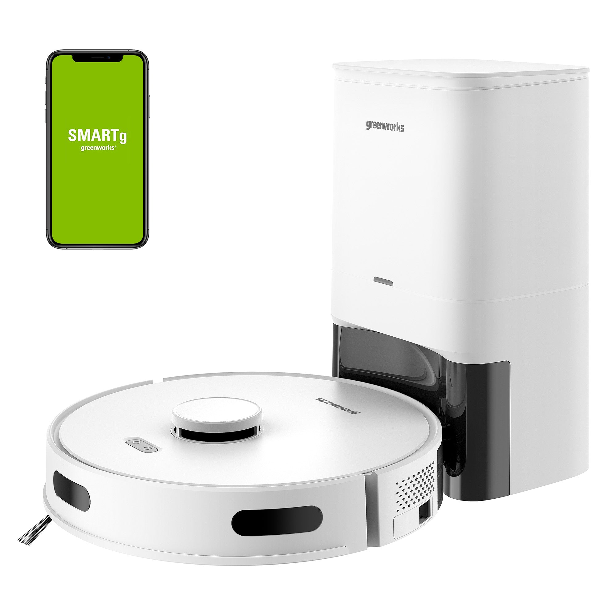 Self-Cleaning Smart App Controlled Robot Vacuum | Greenworks Tools - Mycitystee