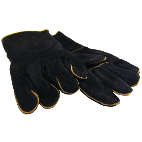 GrillPro 00528 BBQ Gloves， #1， Leather， Black - Mycitystee