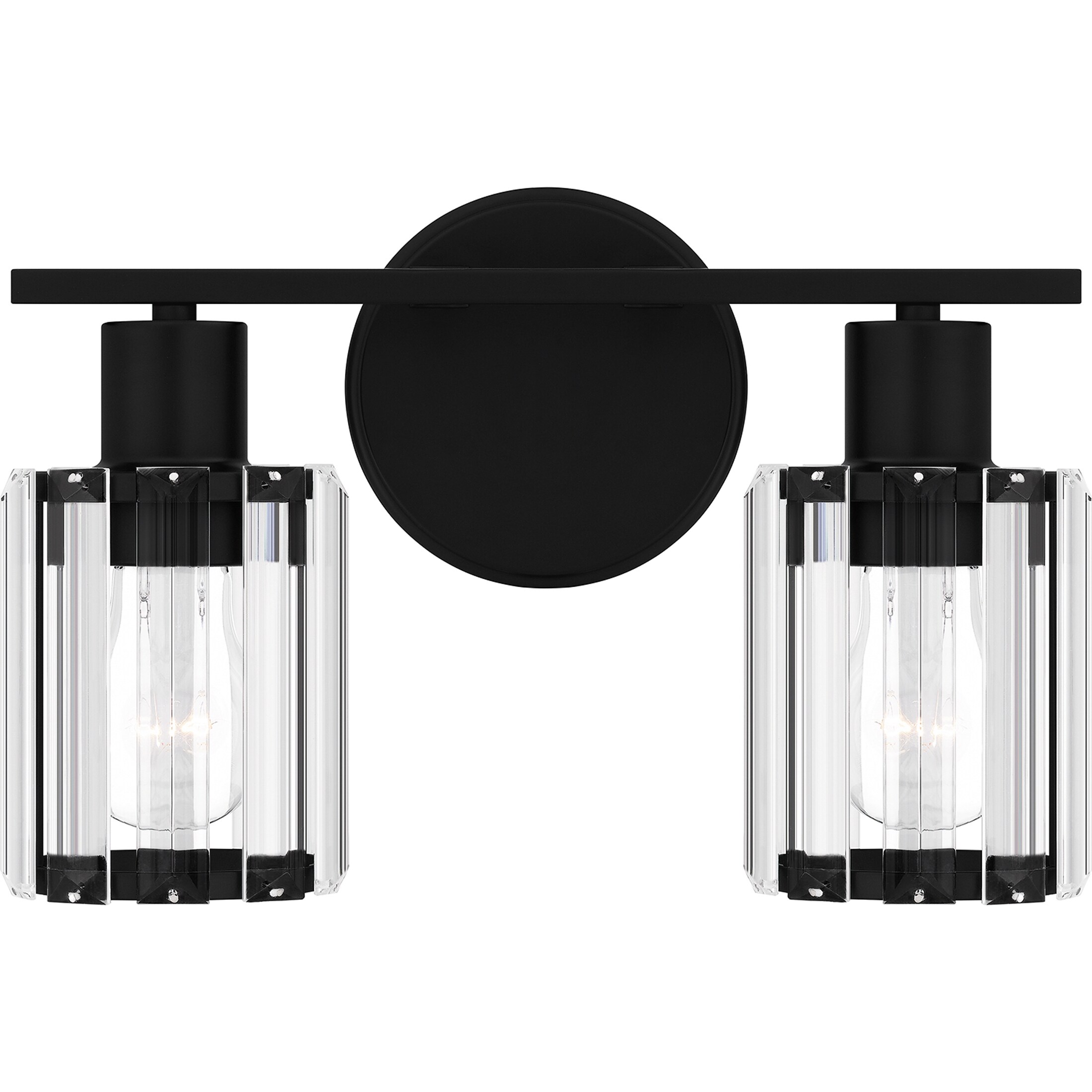 Isla 2-Light Matte Black Vanity Light|Black - Mycitystee