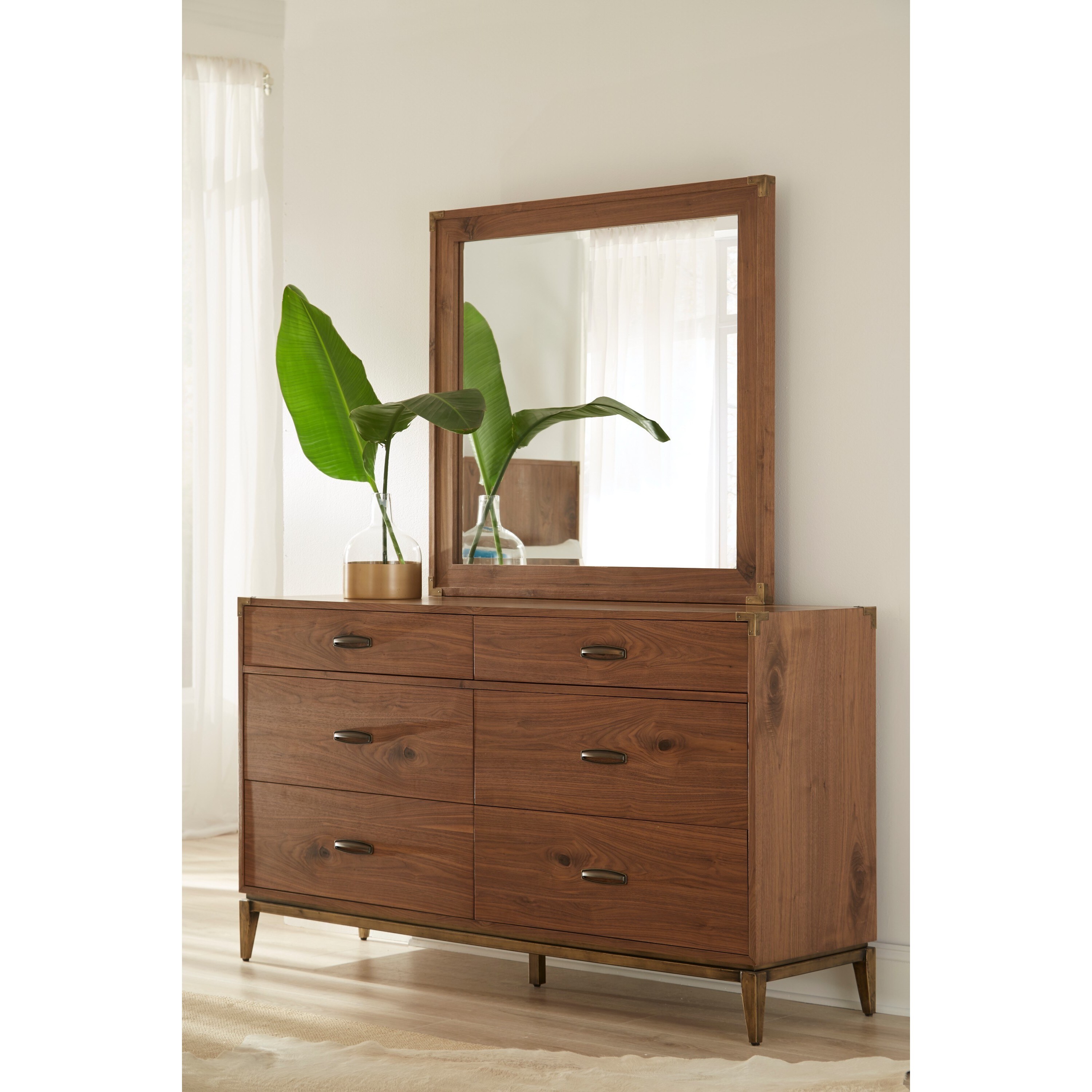 Adler Natural Walnut 6-Drawer Dresser - - 14491442 - Mycitystee