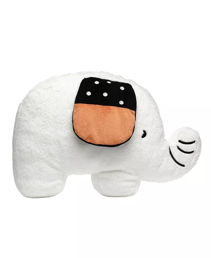 Lambs Ivy Patchwork Jungle Pillow Plush White Elephant Stuffed Animal Toy - Mycitystee