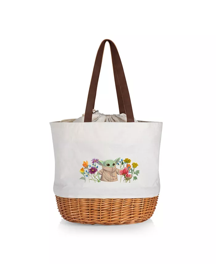 Picnic Time Mandalorian The Child Coronado Canvas And Willow Basket Tote - Mycitystee