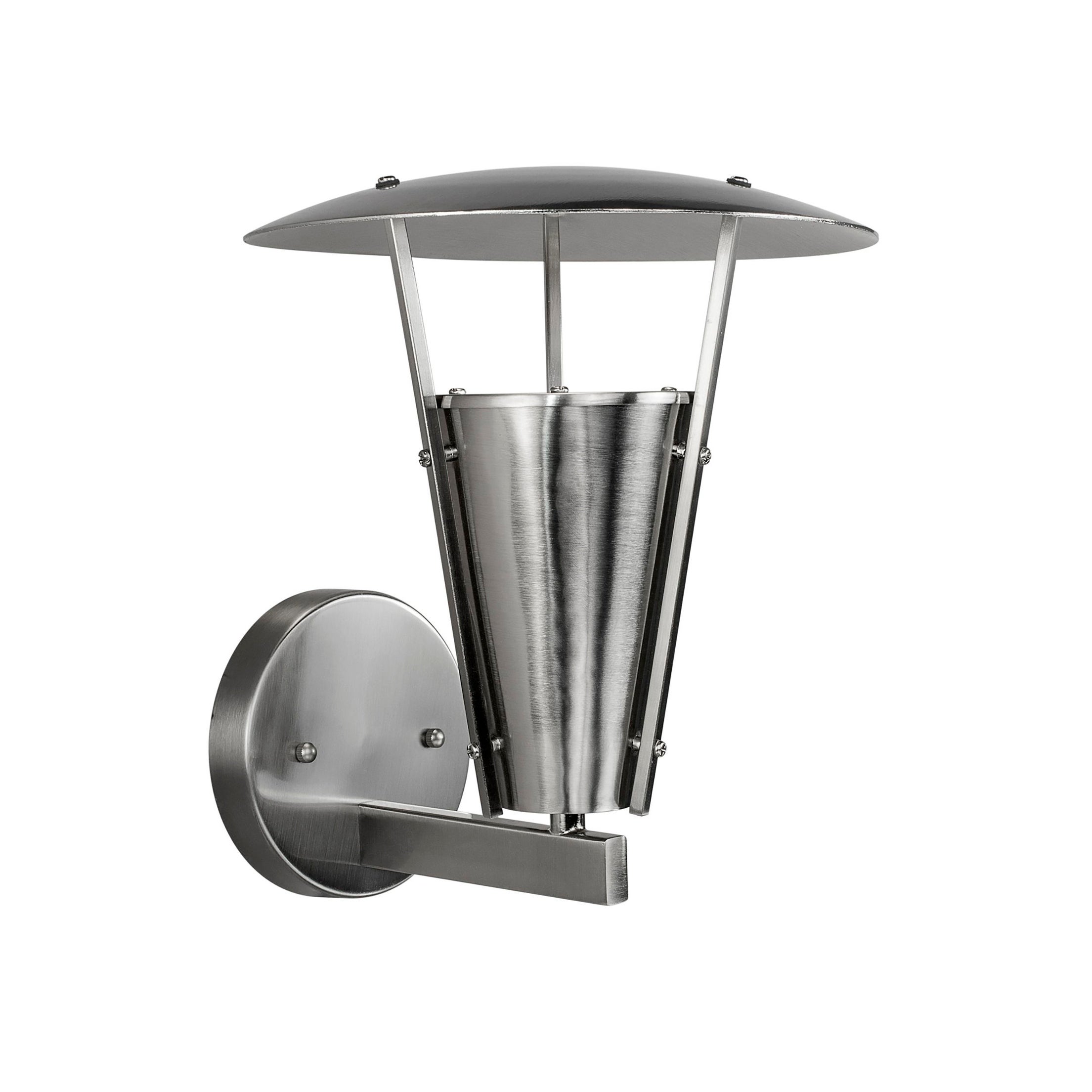 1-Light Brushed Nickel Outdoor Wall Lantern with - Mycitystee
