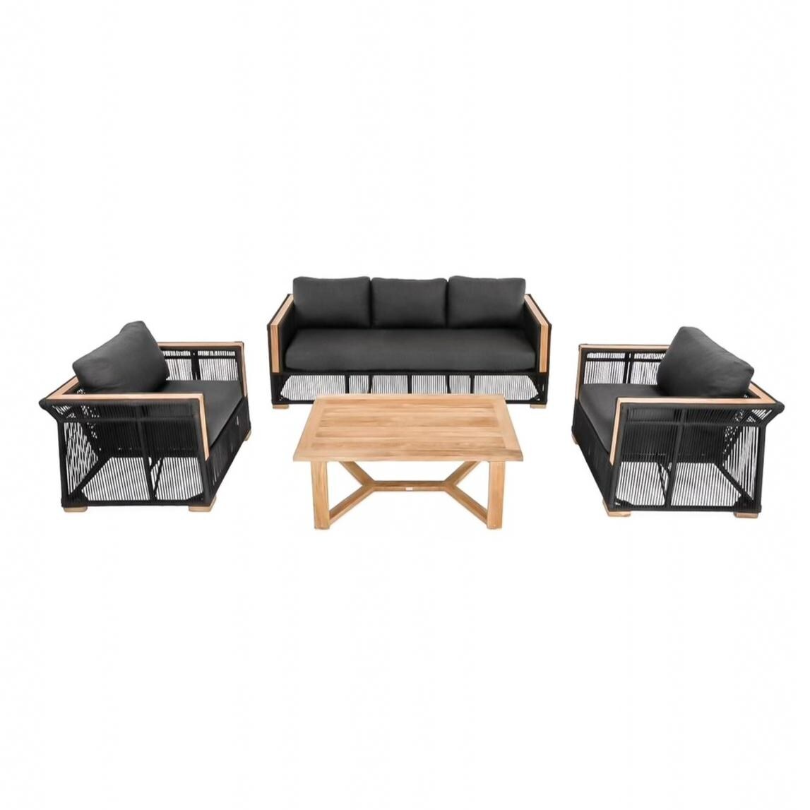 Signature Willow Bay Olefin Rope and Teak Patio Seating Set - Mycitystee