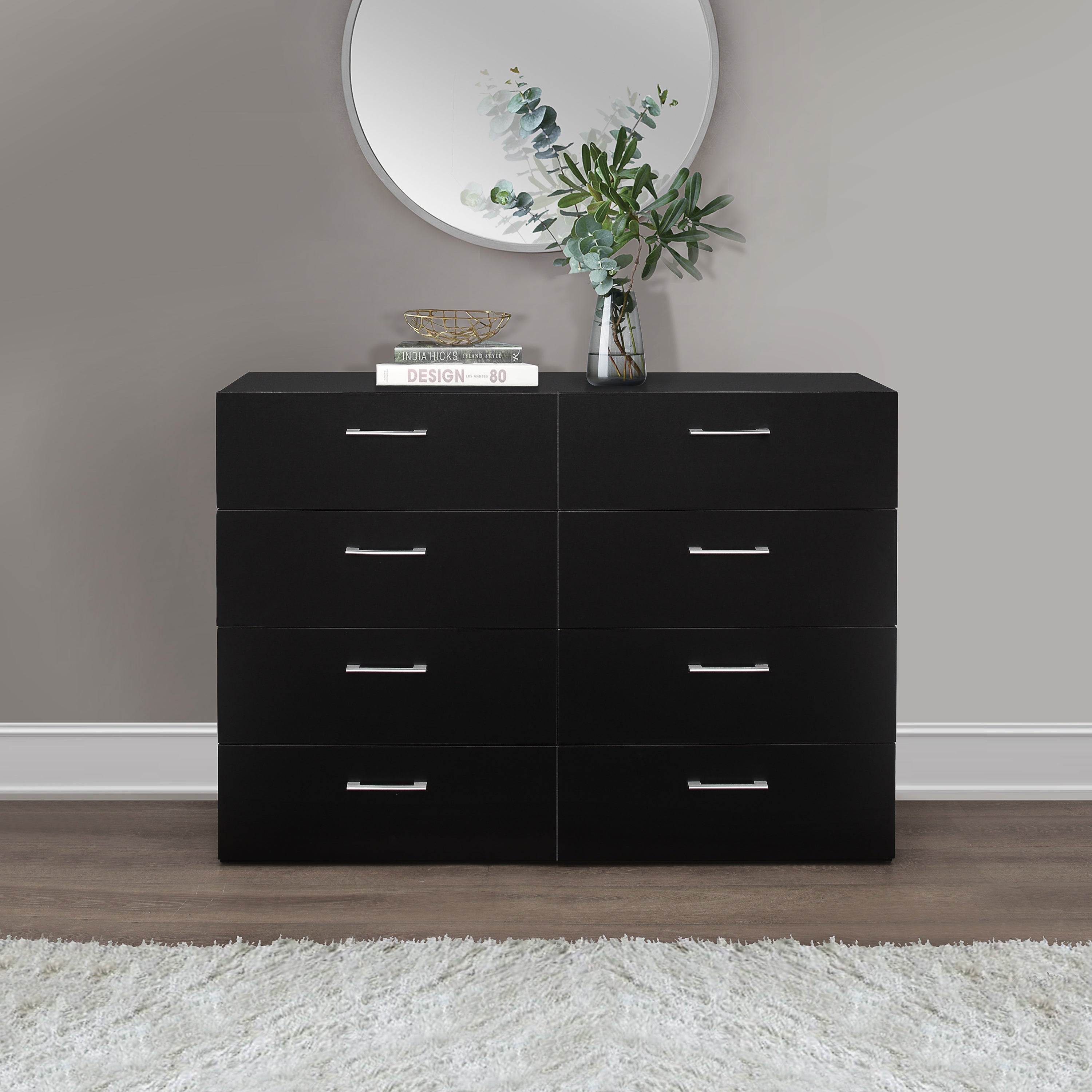 Lundy 8-Drawer Dresser， Black - - 36139120 - Mycitystee