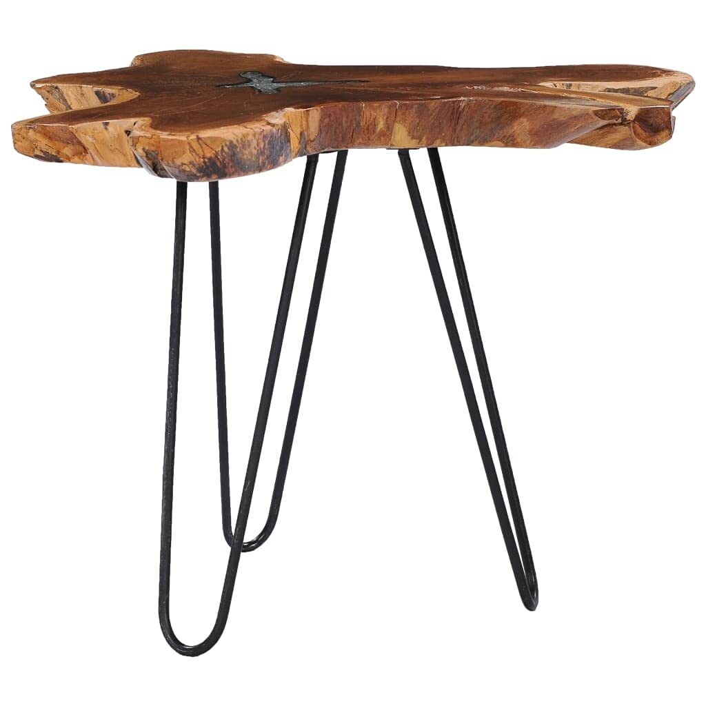 Handmade Teak Wood Coffee Table Sofa and Couch End Side Table with Small Hollow for Living Room Home Office - Mycitystee
