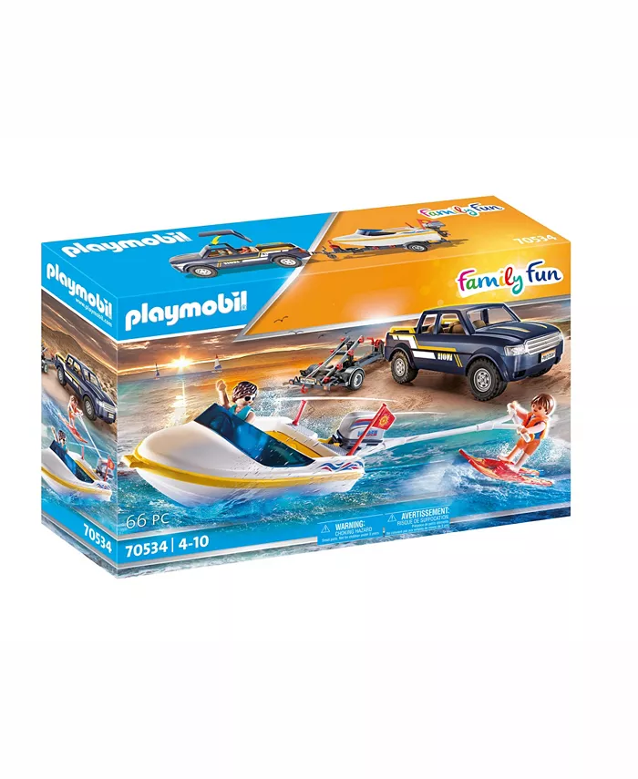 PLAYMOBIL Pick-Up with Speedboat - Mycitystee
