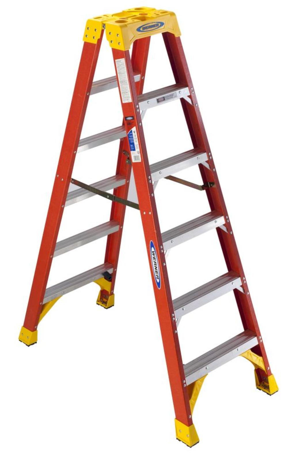 6-ft Fiberglass 300-lb Type IA Twin-Step Ladder - Mycitystee