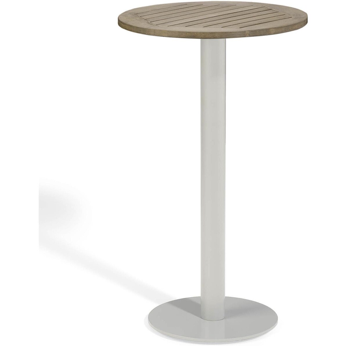 Travira 24 Inch Round Patio Bar Table W/ Tekwood Vintage Top By Oxford Garden - Mycitystee