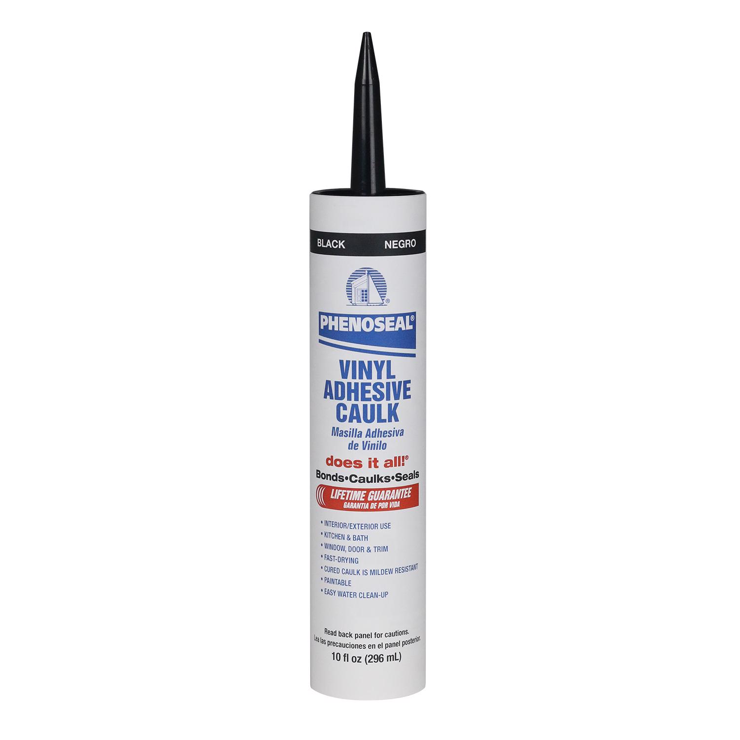 Phenoseal Black Vinyl Kitchen and Bath Adhesive Caulk 10 oz - Mycitystee