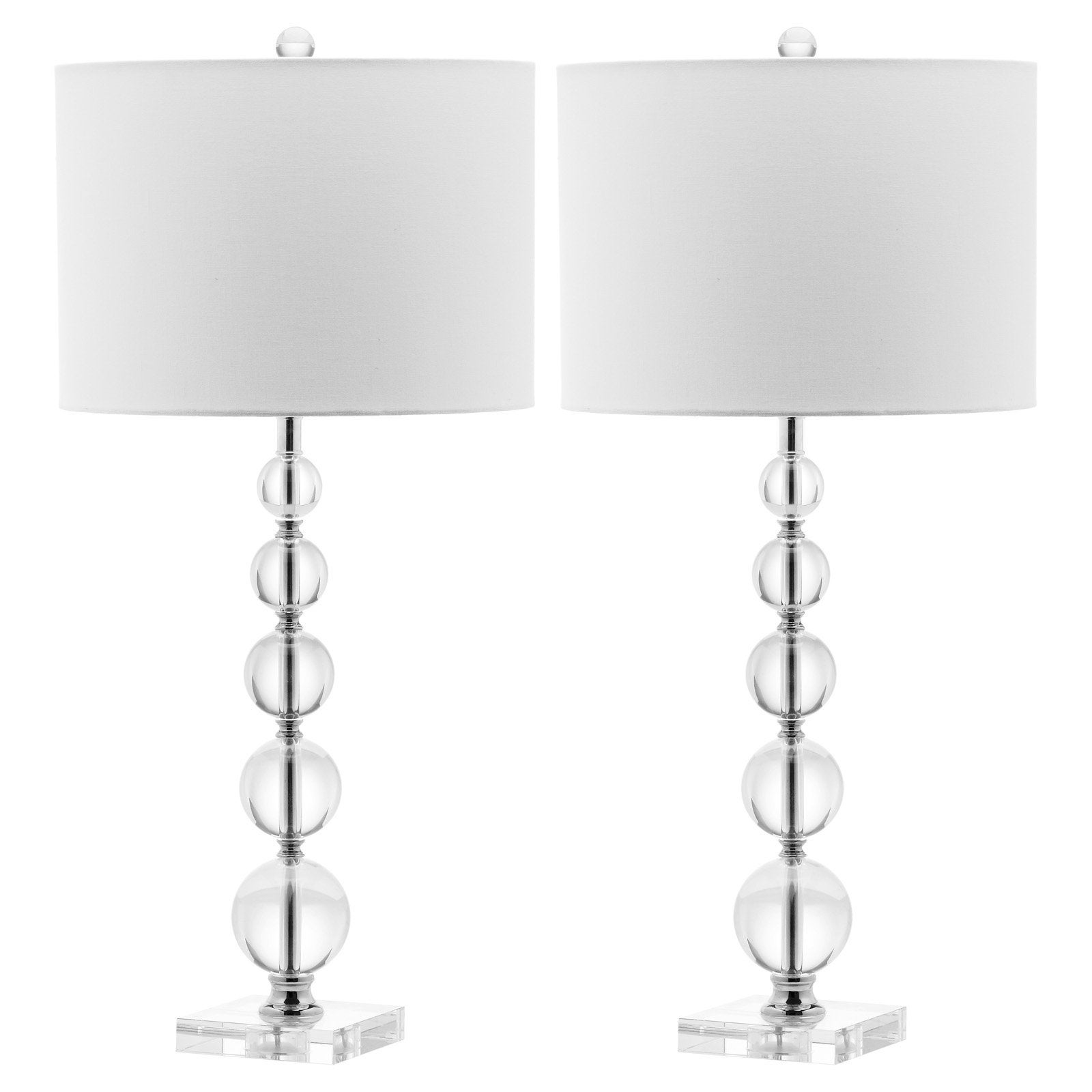 Liam 29 in. H Stacked Crystal Ball Table Lamp， Set of 2 - Mycitystee