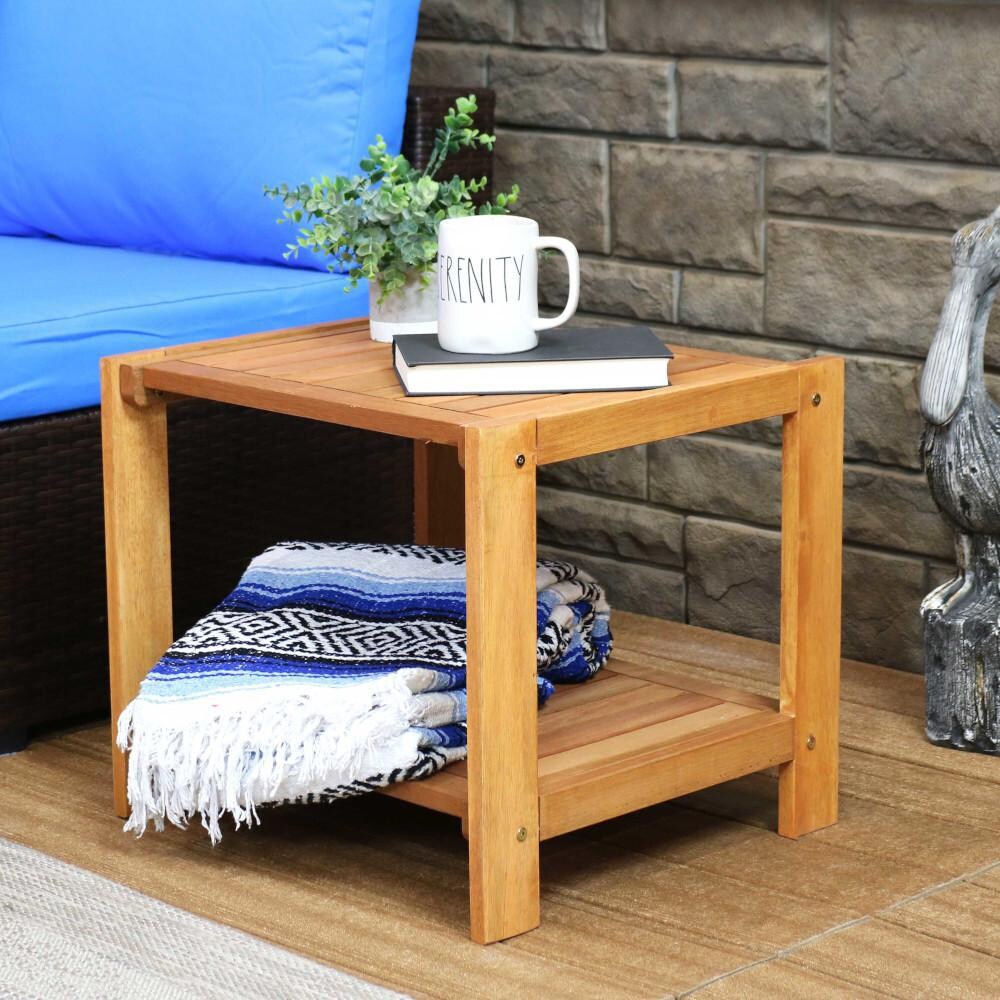 Ultimate Patio 20-Inch Meranti Wood Outdoor Side Table - Mycitystee