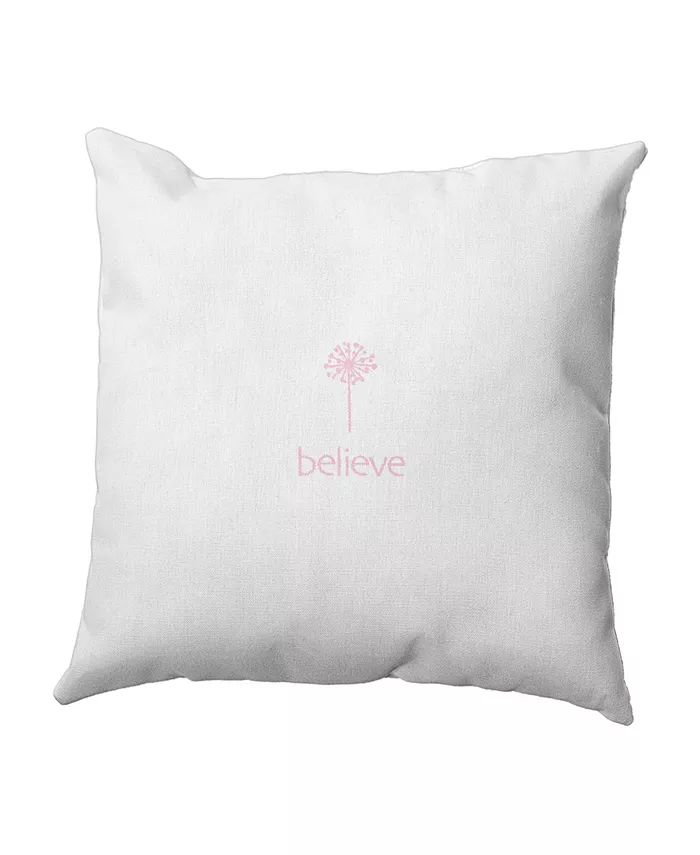 E by Design Make a Wish 16 Inch Pink Decorative Word Print Throw Pillow - Mycitystee