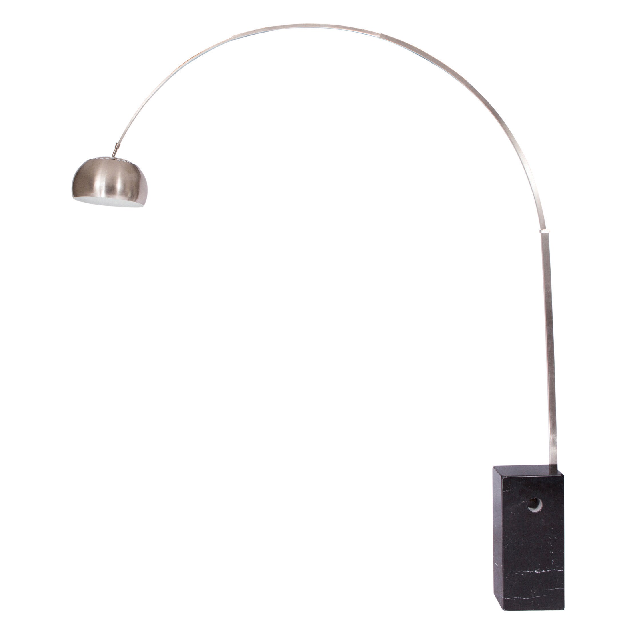 LeisureMod Lenox Arch Mid-Century Modern Black Marble Base Floor Lamp - Mycitystee