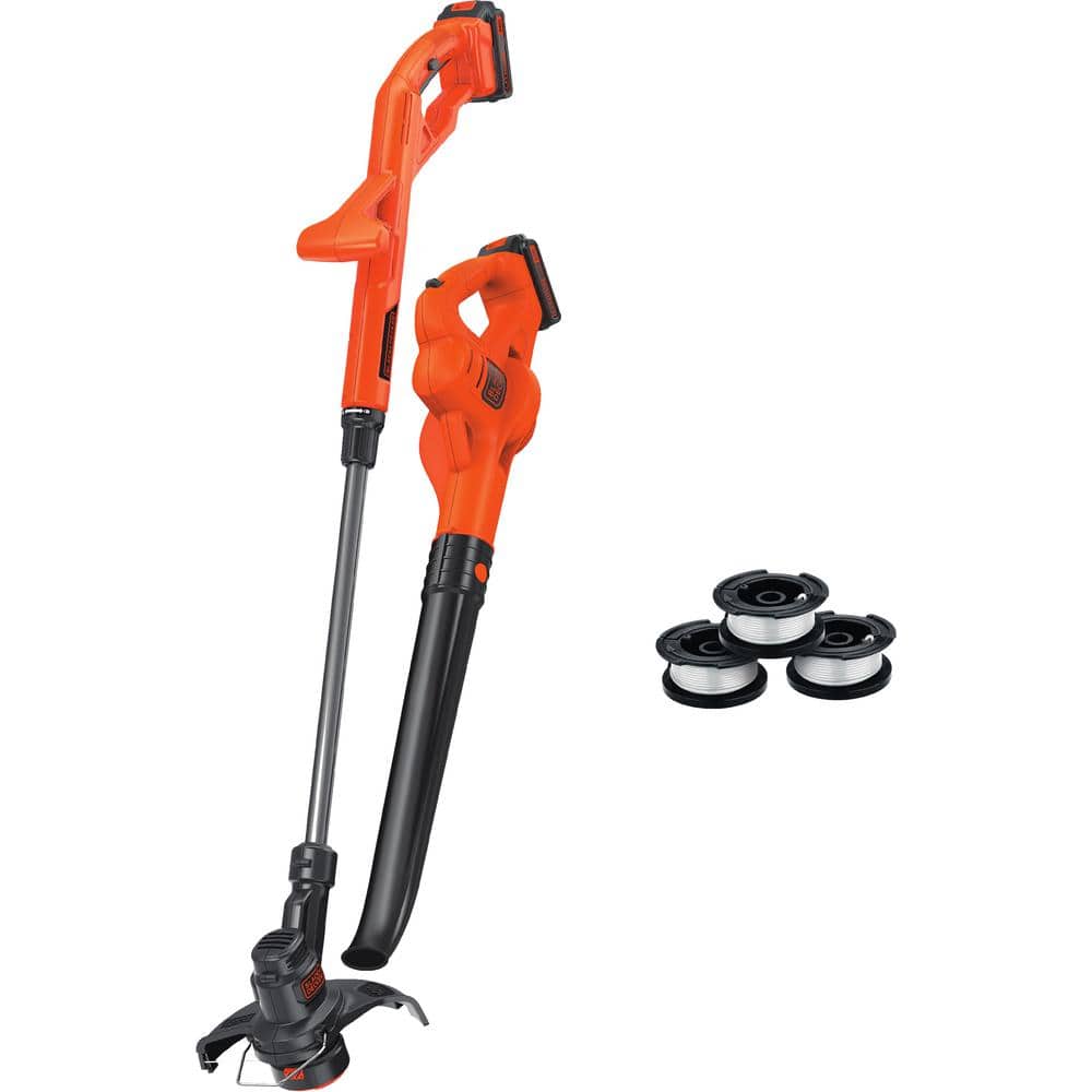 BLACK+DECKER 20V MAX Cordless Battery Powered String Trimmer and Leaf Blower Combo Kit with 3 Spools & (2) 1.5 Ah Batteries & Charger LCC2223ZP - Mycitystee