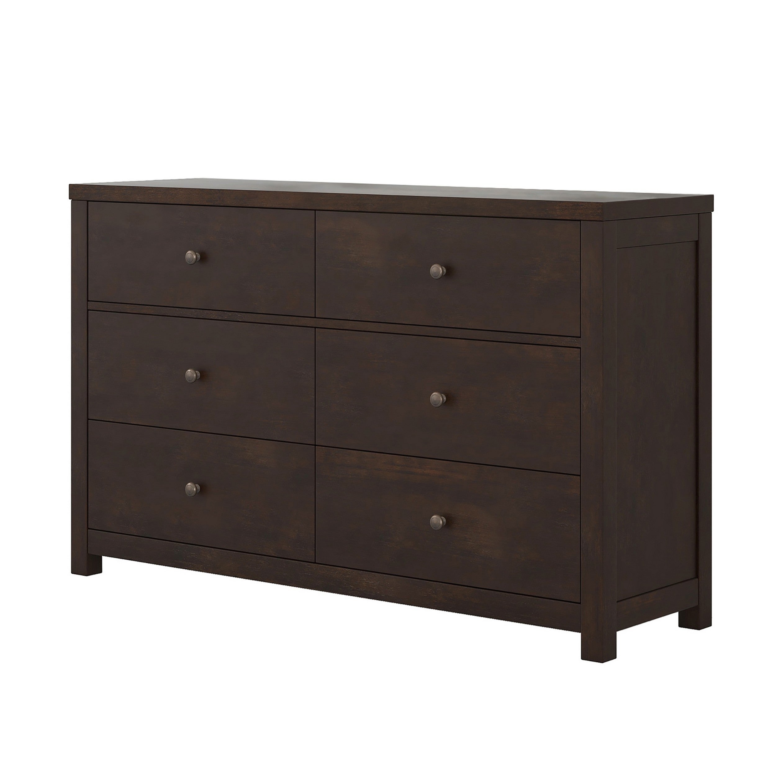 Derek 55 Inch Modern Dresser Chest with 6 Drawers， Bronze Kn - - 37149543 - Mycitystee