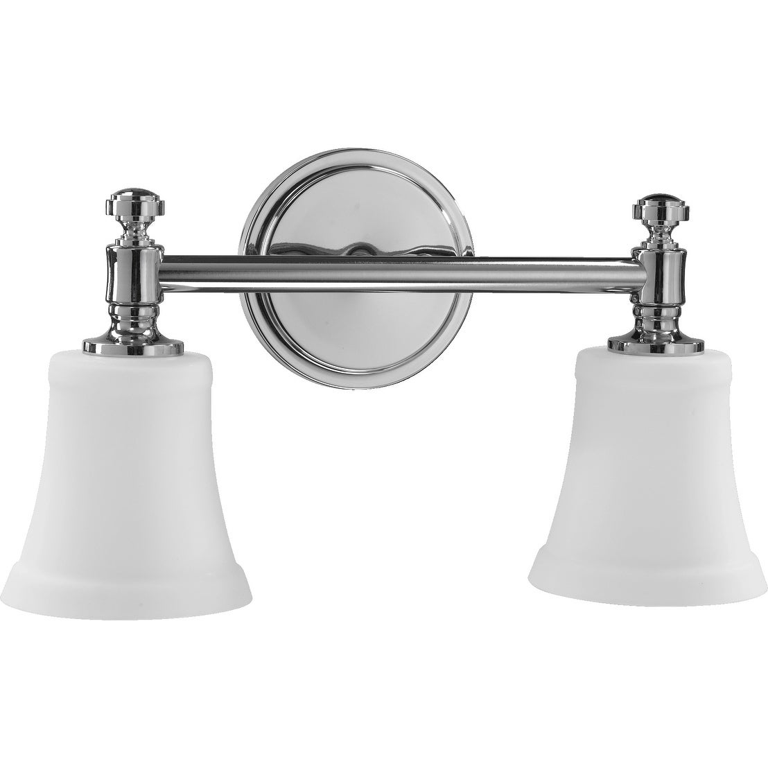 Chrome and Satin Opal 2-light Vanity Lighting - Mycitystee
