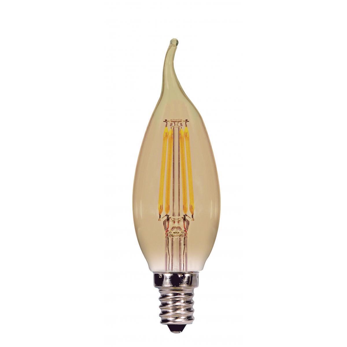 Satco 3.5W LED Filament Turn Tip - Candelabra Base - 2200K - Amber - 120V - Mycitystee