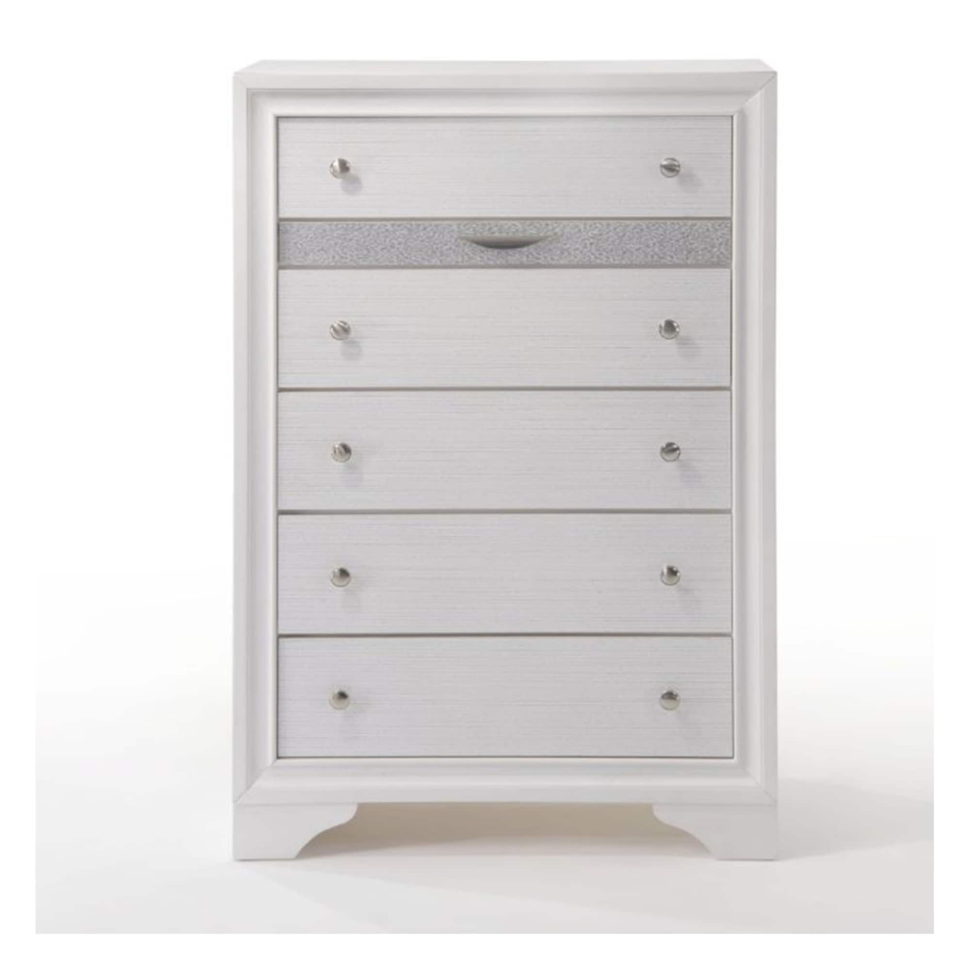 Storage Chest with 6 Drawers， Jewelry Drawer Cabinet， Assembled， White - - 35613509 - Mycitystee