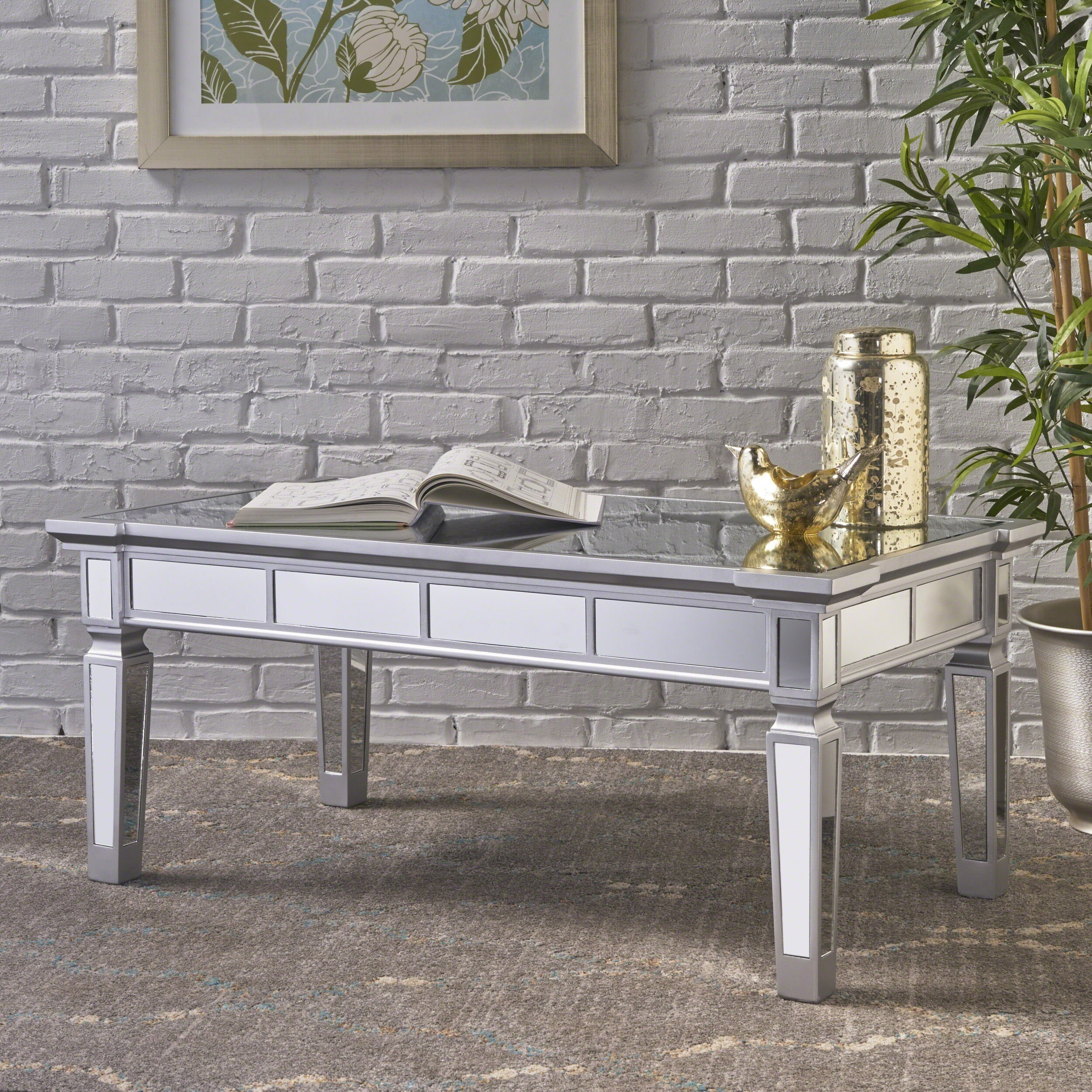 Solanna Rectangle Mirror Coffee Table by Christopher Knight Home - Mycitystee