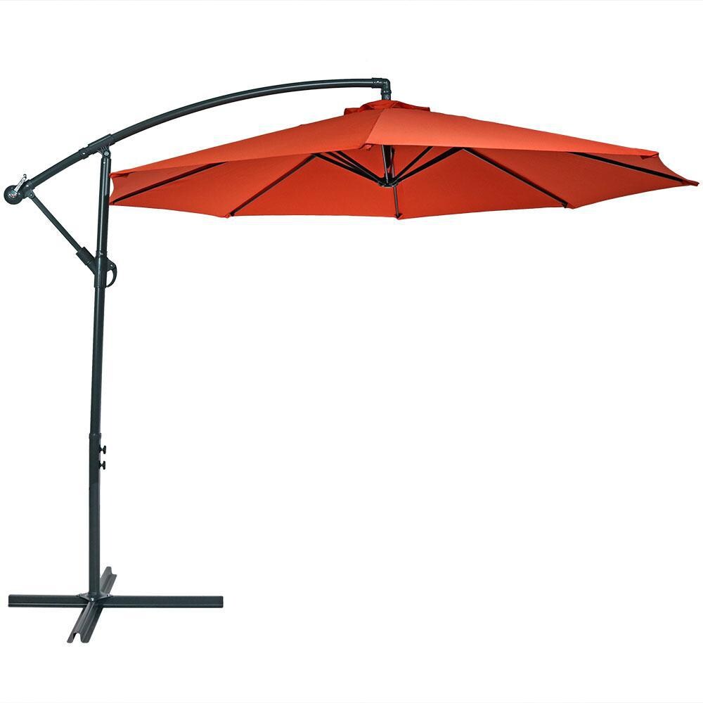 Ultimate Patio 10 Ft. Octagonal Steel Patio Cantilever Umbrella W/ Crank - Mycitystee