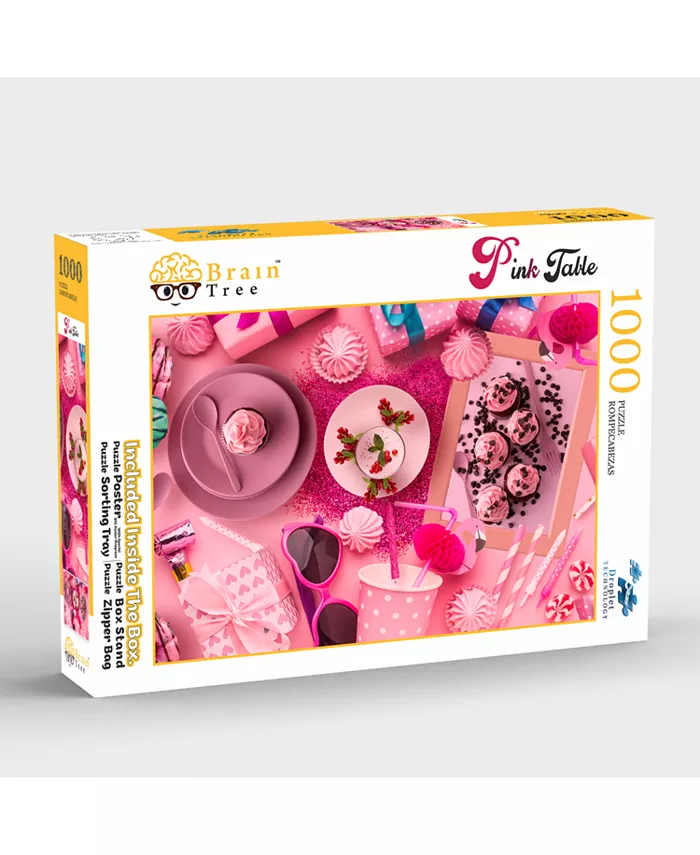 Brain Tree Games Pink Table 1000 Piece Jigsaw Puzzle - Mycitystee