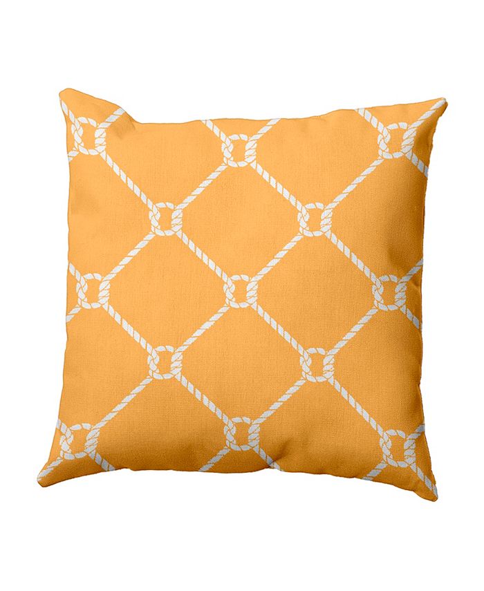 E by Design Ahoy! 16 Inch Yellow Decorative Nautical Throw Pillow - Mycitystee