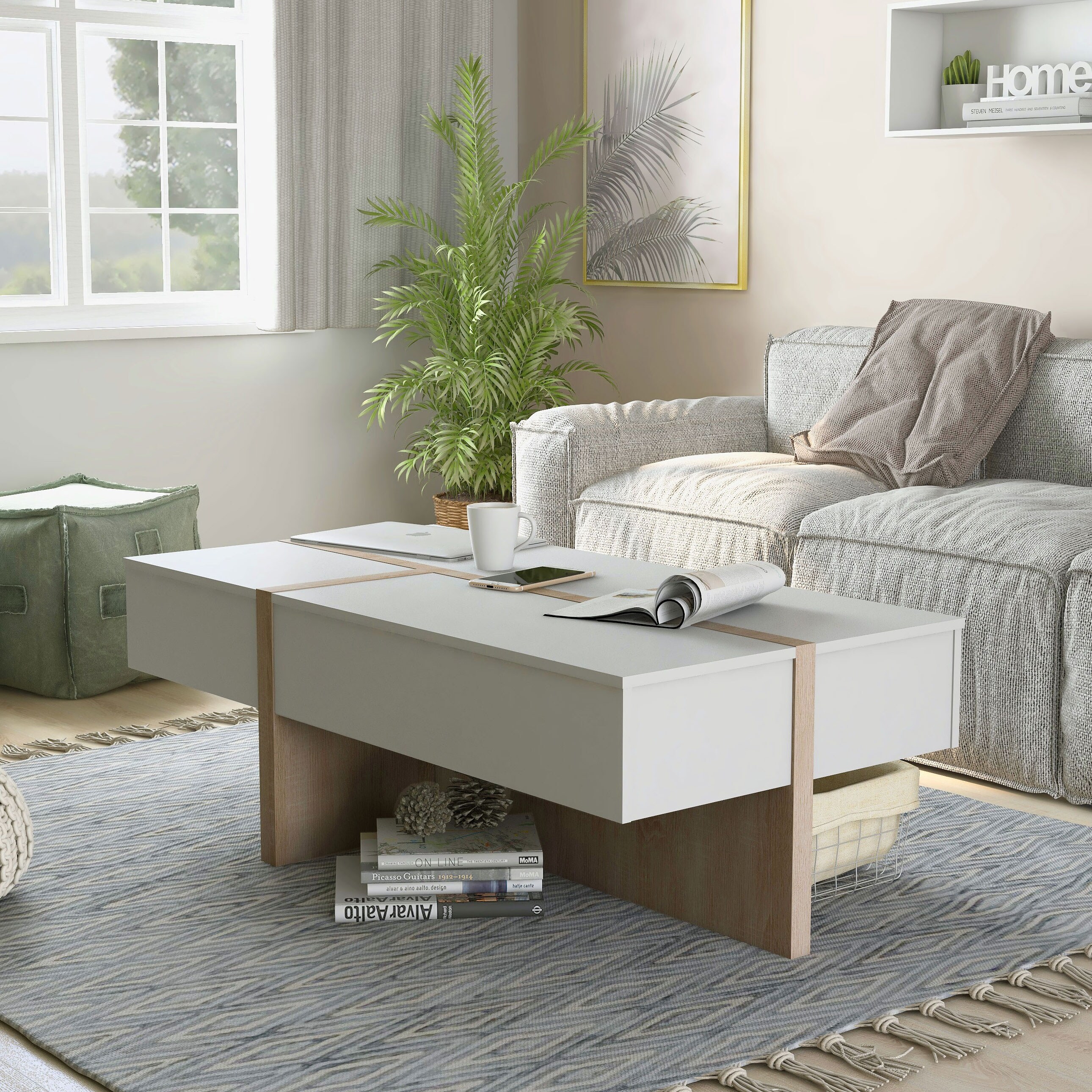 Furniture of America Lexa Modern White 47-inch Storage Coffee Table - Mycitystee