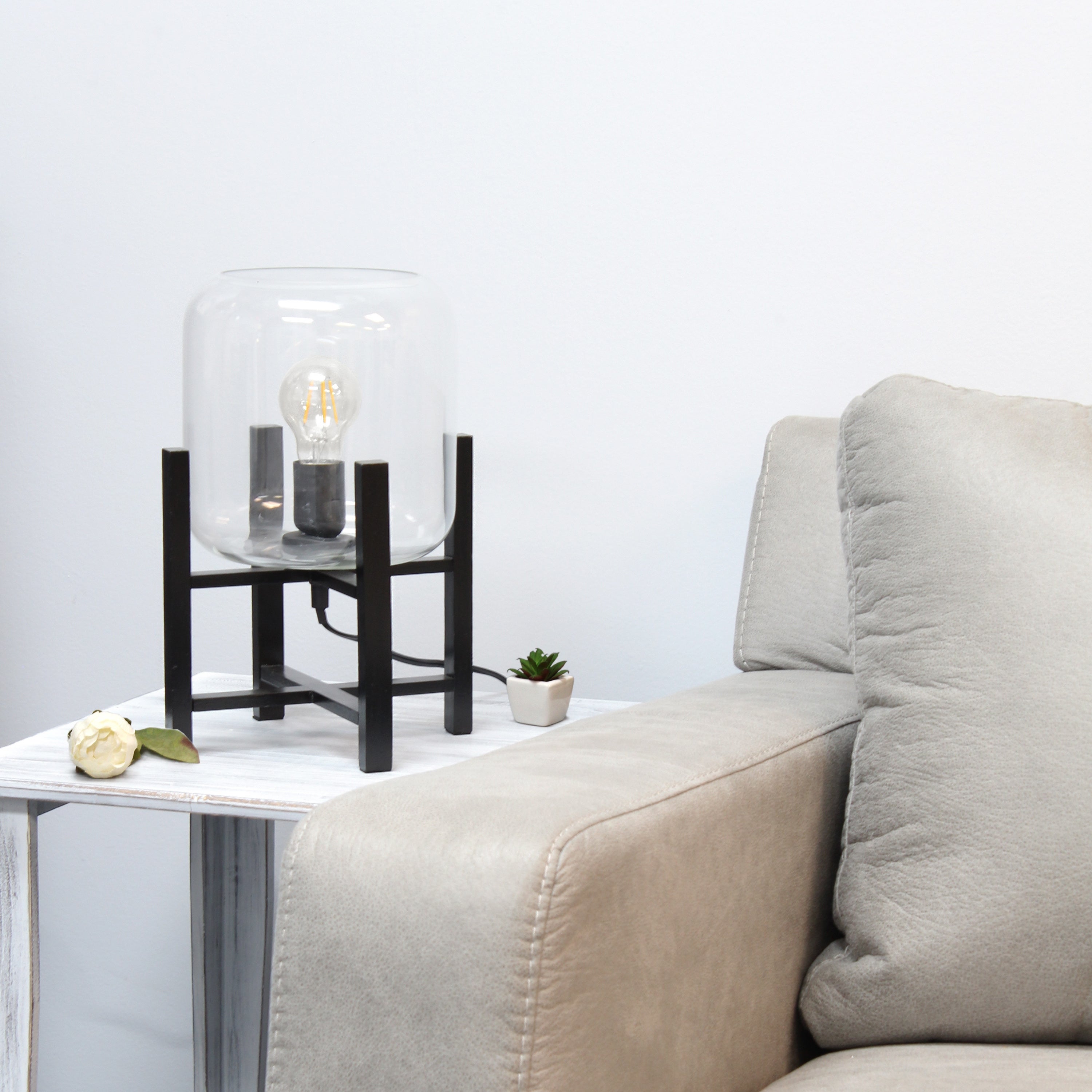 Simple Designs Mesh Cylindrical Steel Table Lamp - Mycitystee
